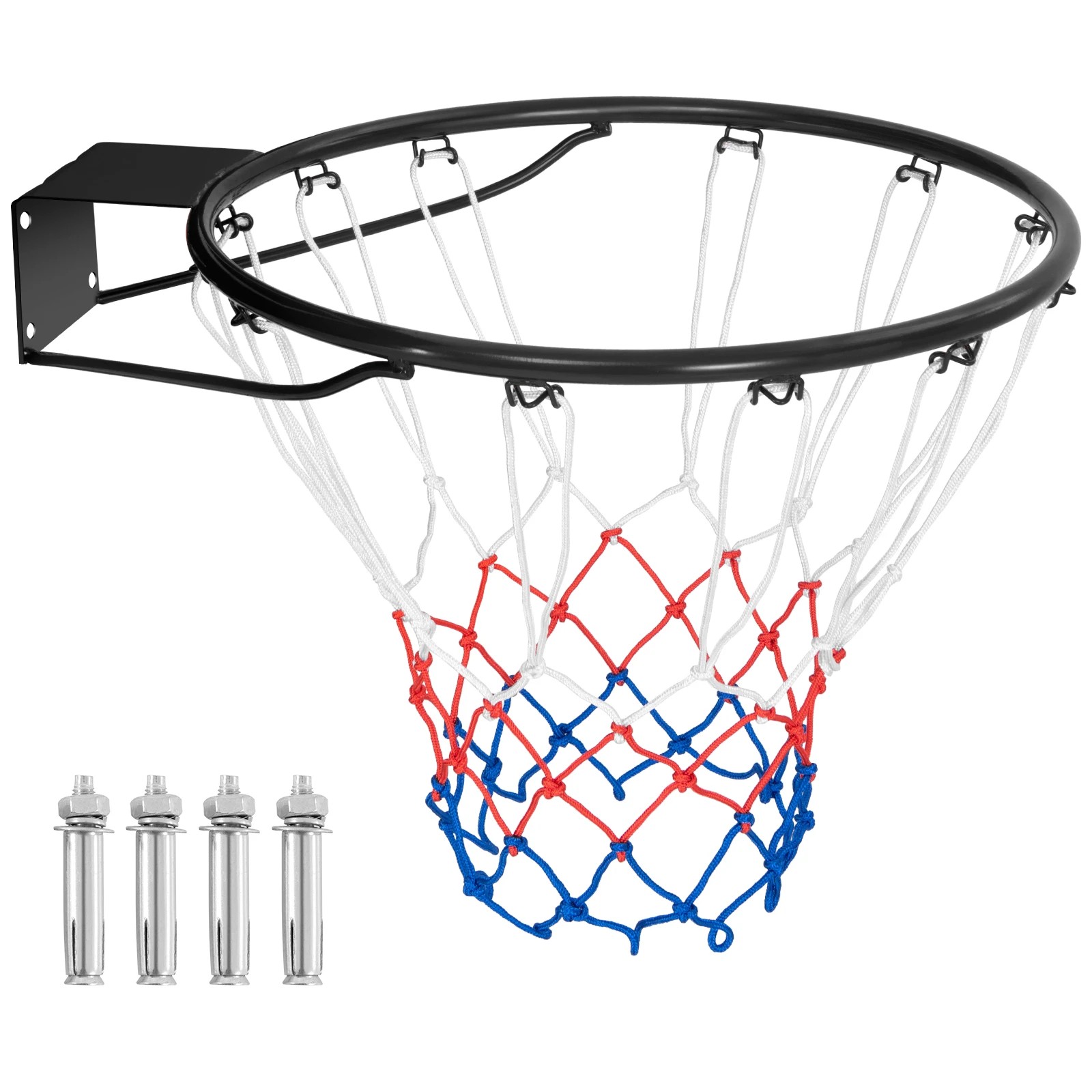 1 Costway 45CM Basketball Hoop Rim Goal Replacement w/Net Wall Mounted, 1 of 1