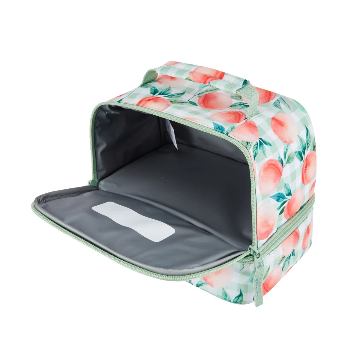 3 Peach Insulated Twin Deck Lunch Bag, 3 of 4