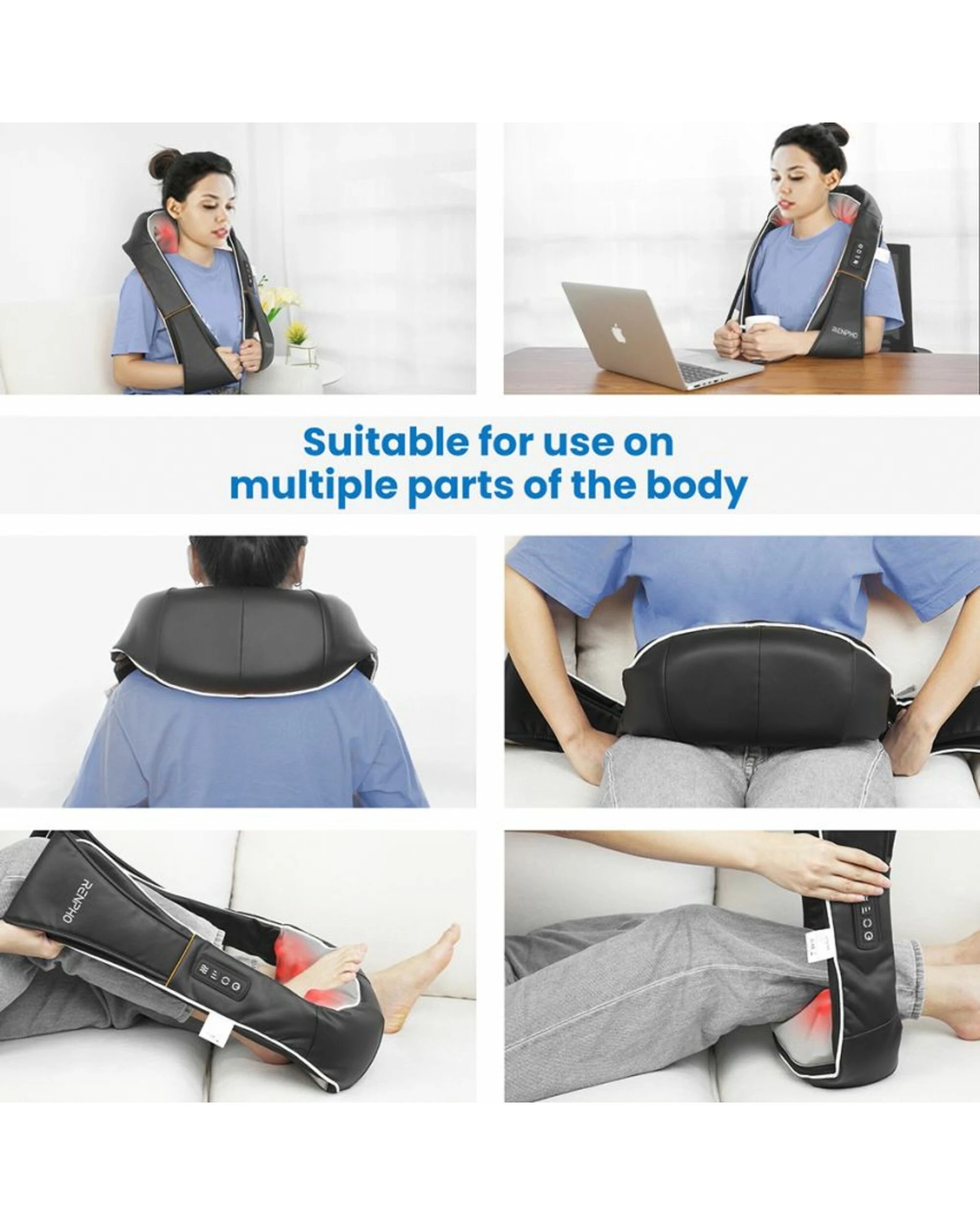 6 Renpho Neck And Shoulder Back Massager With Heat, Shiatsu 8 Nodes 3 Speeds 45oc, 6 of 10