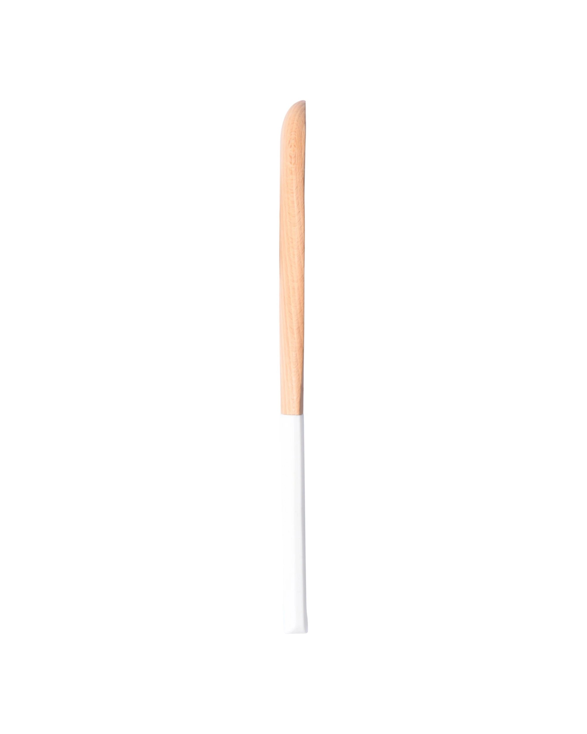 5 Gourmet Kitchen Modern Beech Wood Corner Spoon with Silicone Grip - White, 5 of 9