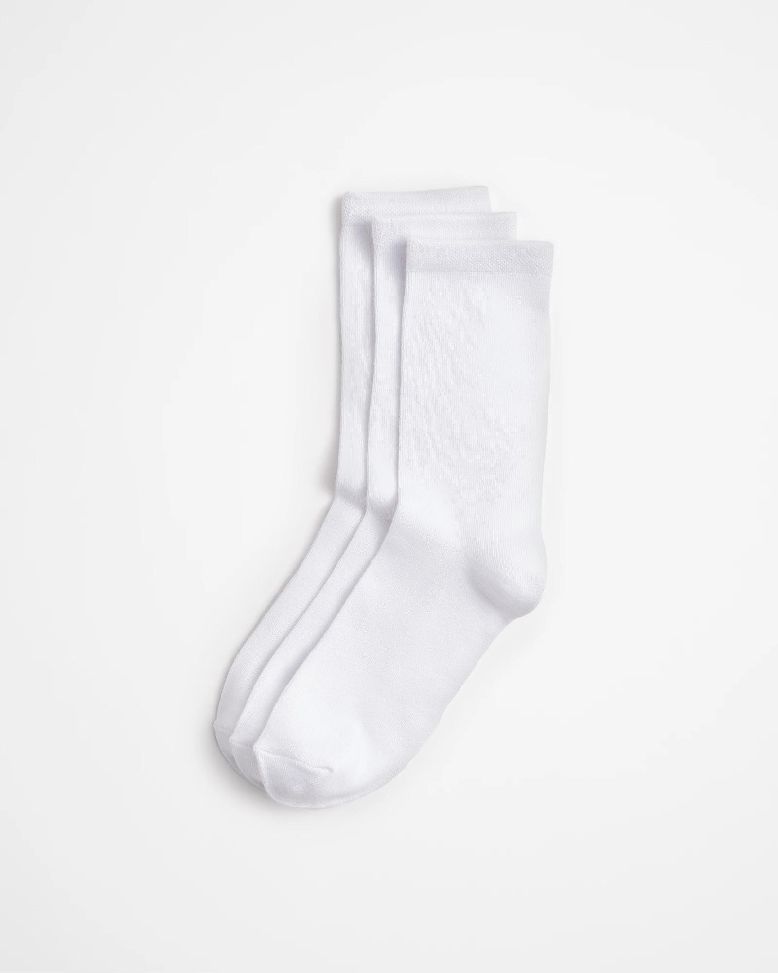 1 Target 3 Pack Bamboo Crew Socks WHITE, 1 of 3