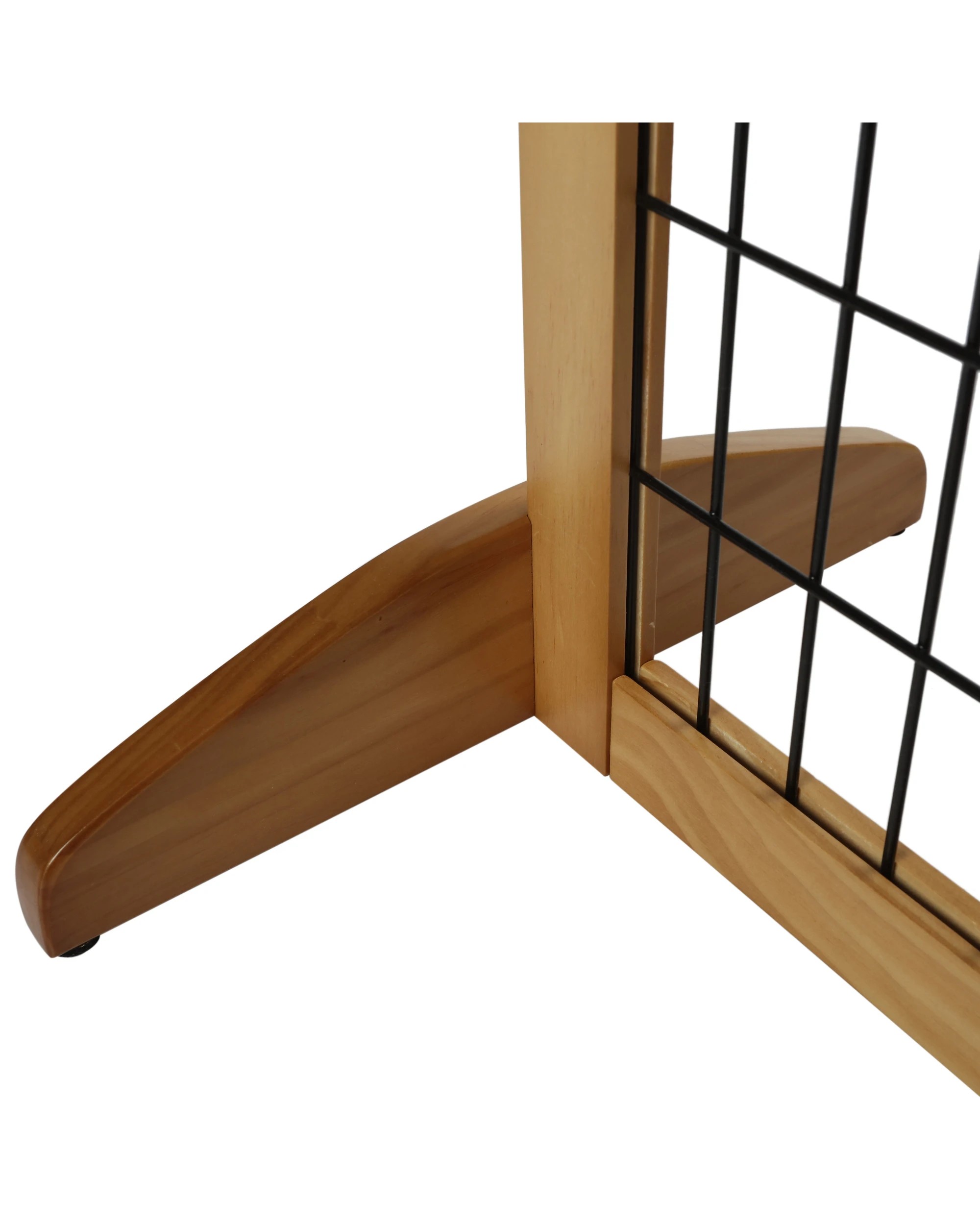 4 Charlie's Nature Freestanding Wood/Metal Pet Gate Natural Pinewood 4 Panel - Natural and Black, 4 of 5