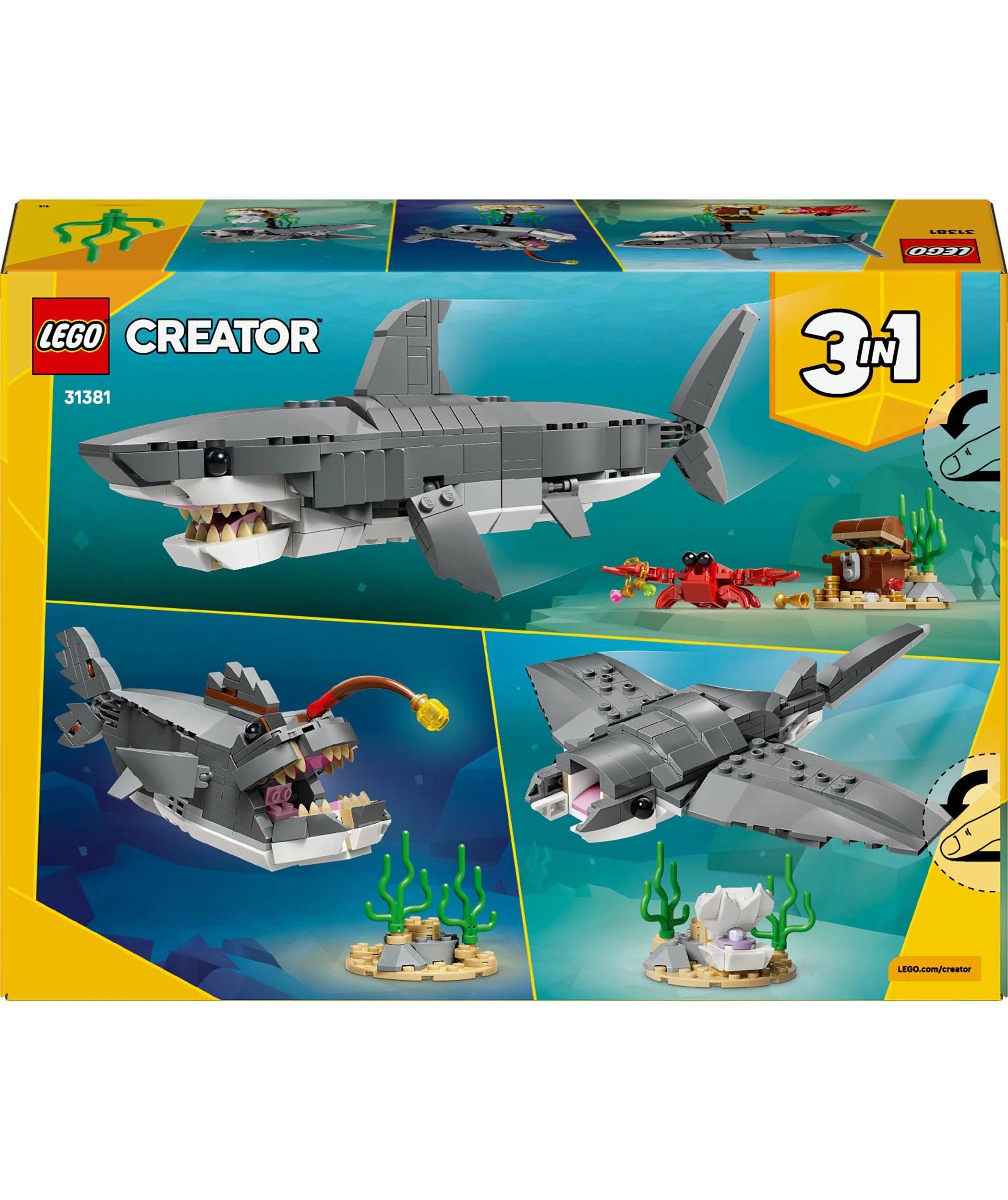 10 LEGO Creator 3 in 1 Fierce Shark with a Treasure Chest 31381, 10 of 10