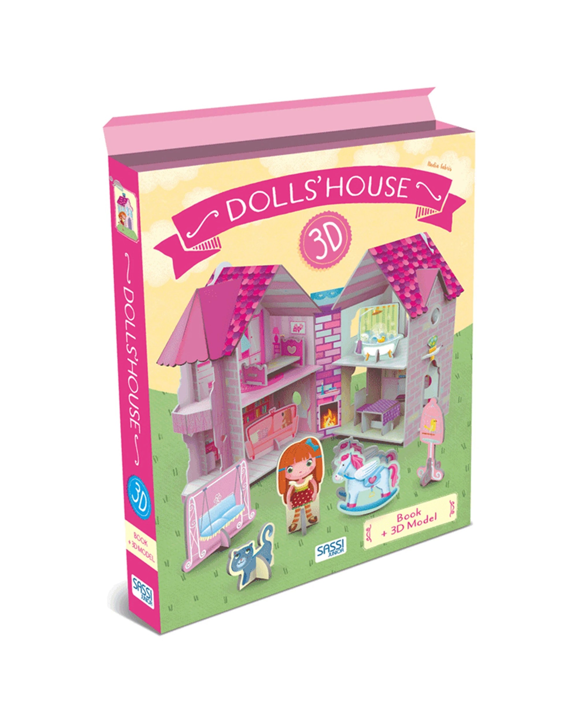 1 Sassi 30cm Dollhouse Kids Children Fun Play 3D Assemble Build & Book - Multi, 1 of 2