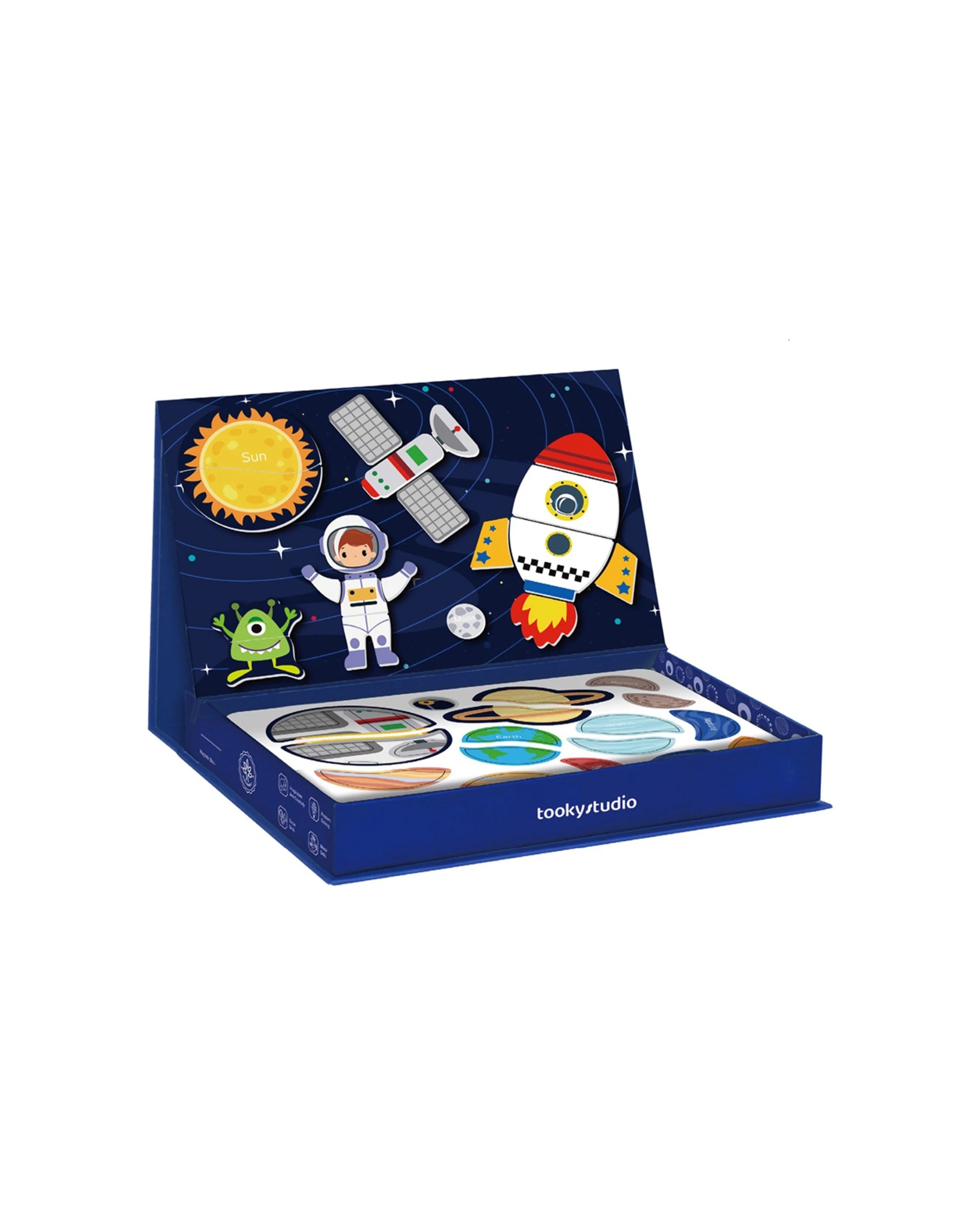 1 Tooky Toy Magnetic Puzzle Pieces Kids Children Toy Travel Play Box Space - Multi, 1 of 3