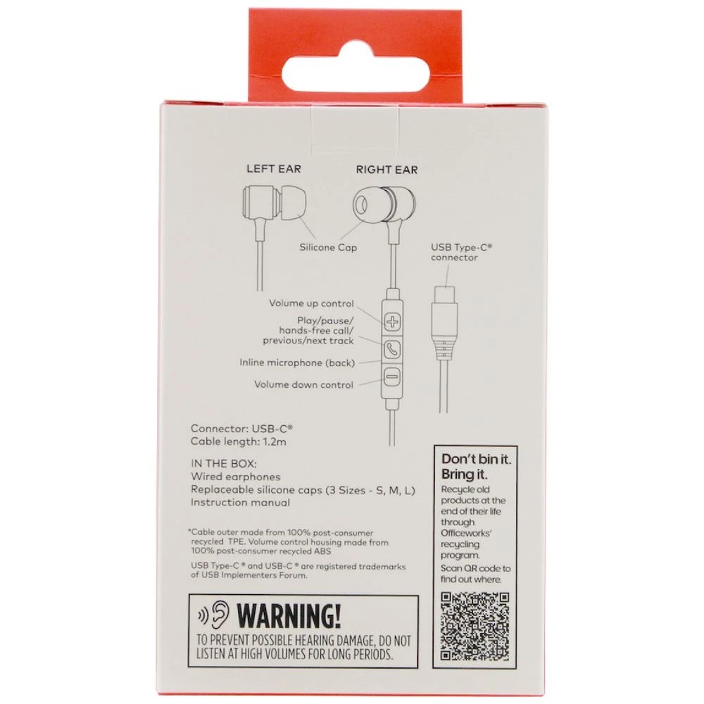 5 Qudo USB-C Earphones Black, 5 of 5