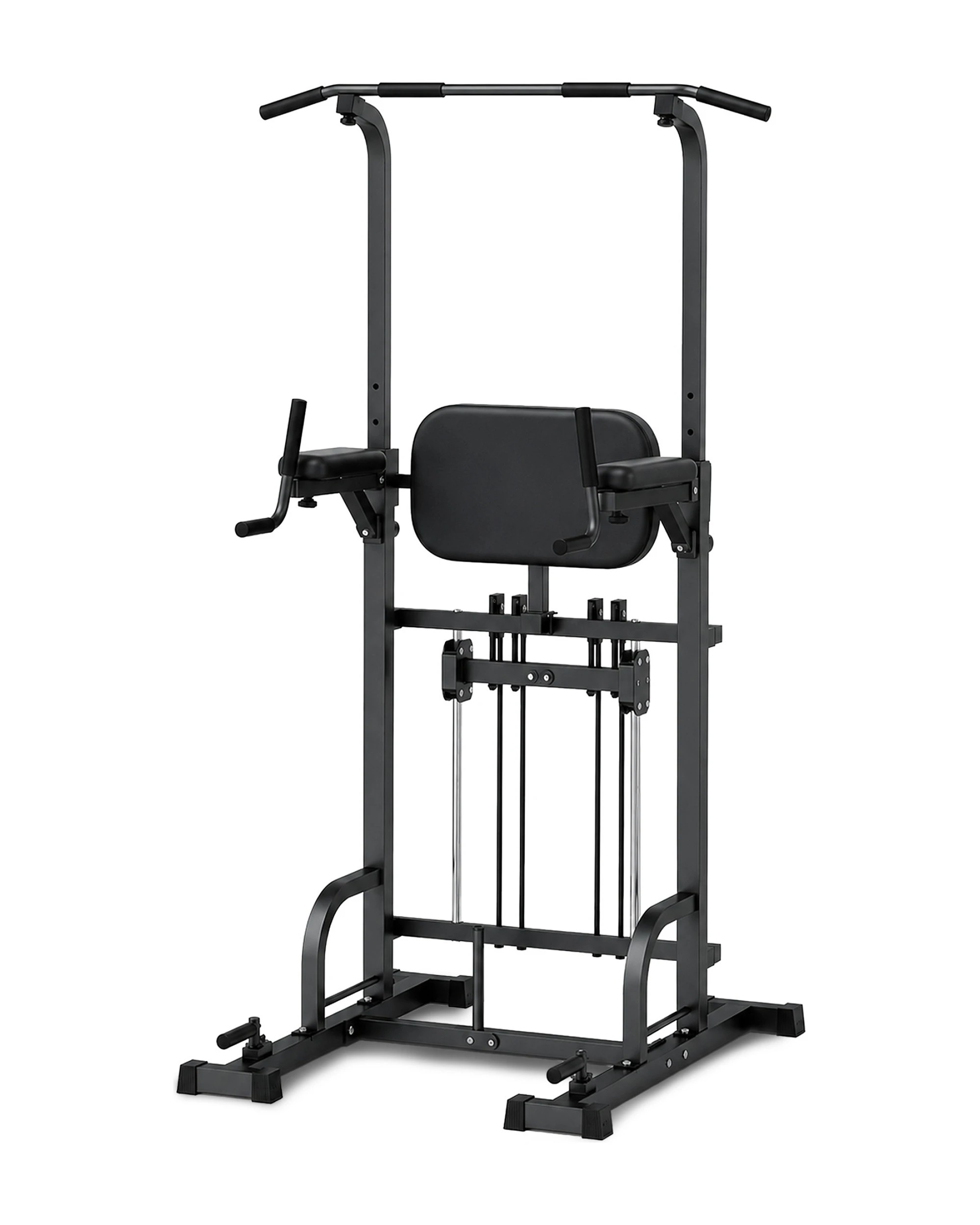 8 Powertrain Pull-Up and Dip Power Tower - Multifunction Strength Training Station - Black, 8 of 9