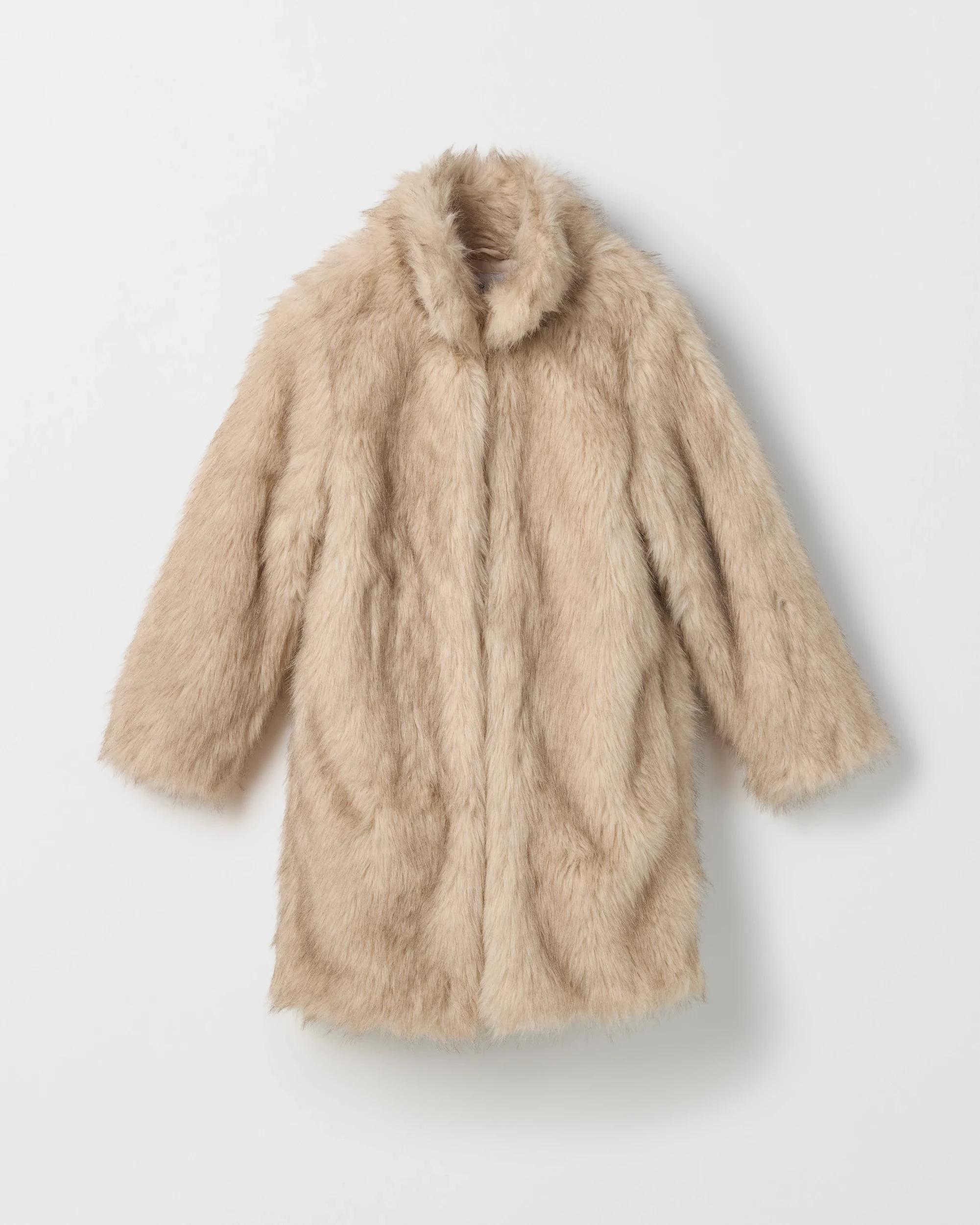 6 Target Kids Faux Fur Longline Jacket CREAM, 6 of 7