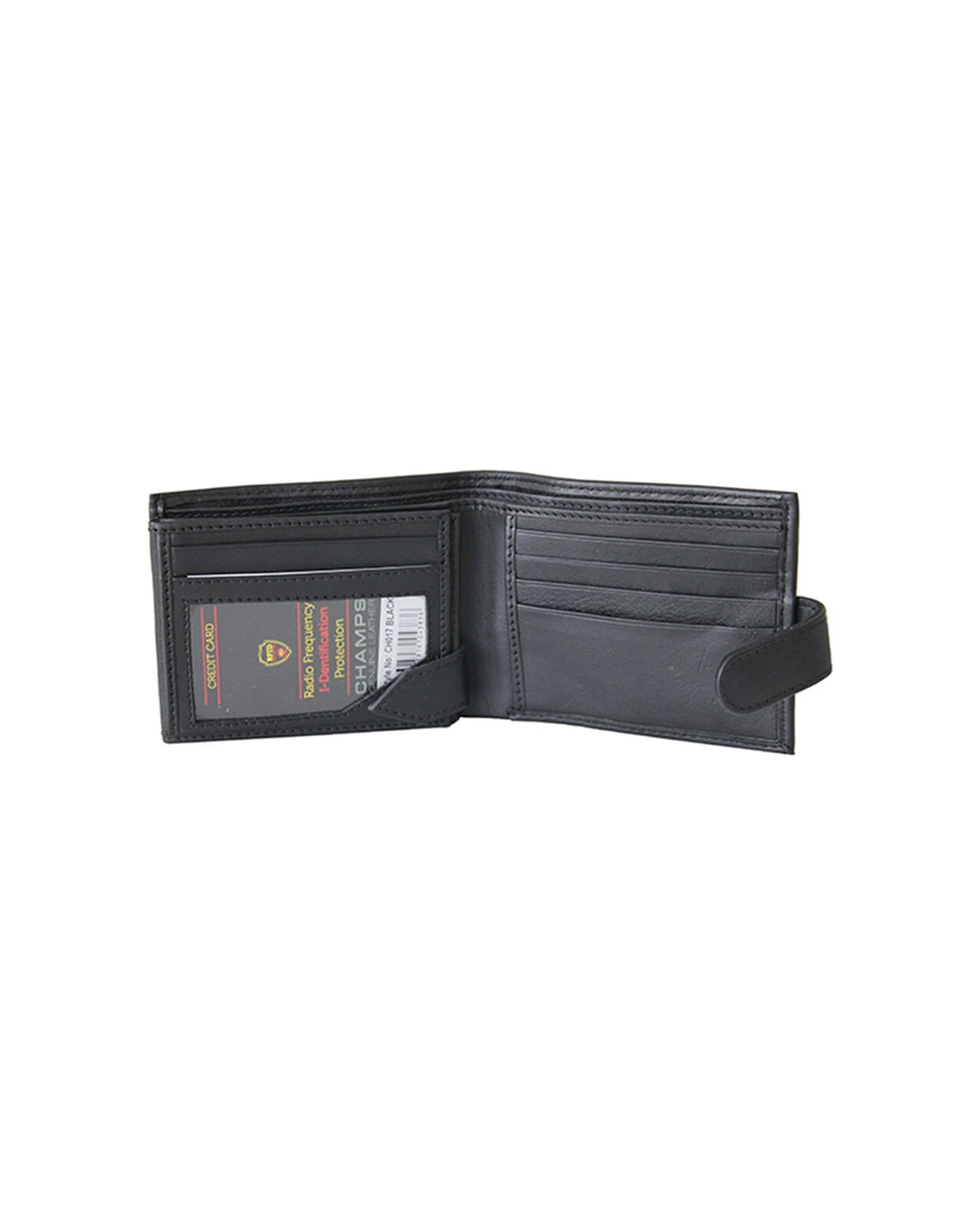 1 Champs Leather Mens Cash Rfid Wallet Holder Multiple Pockets - Black, 1 of 1