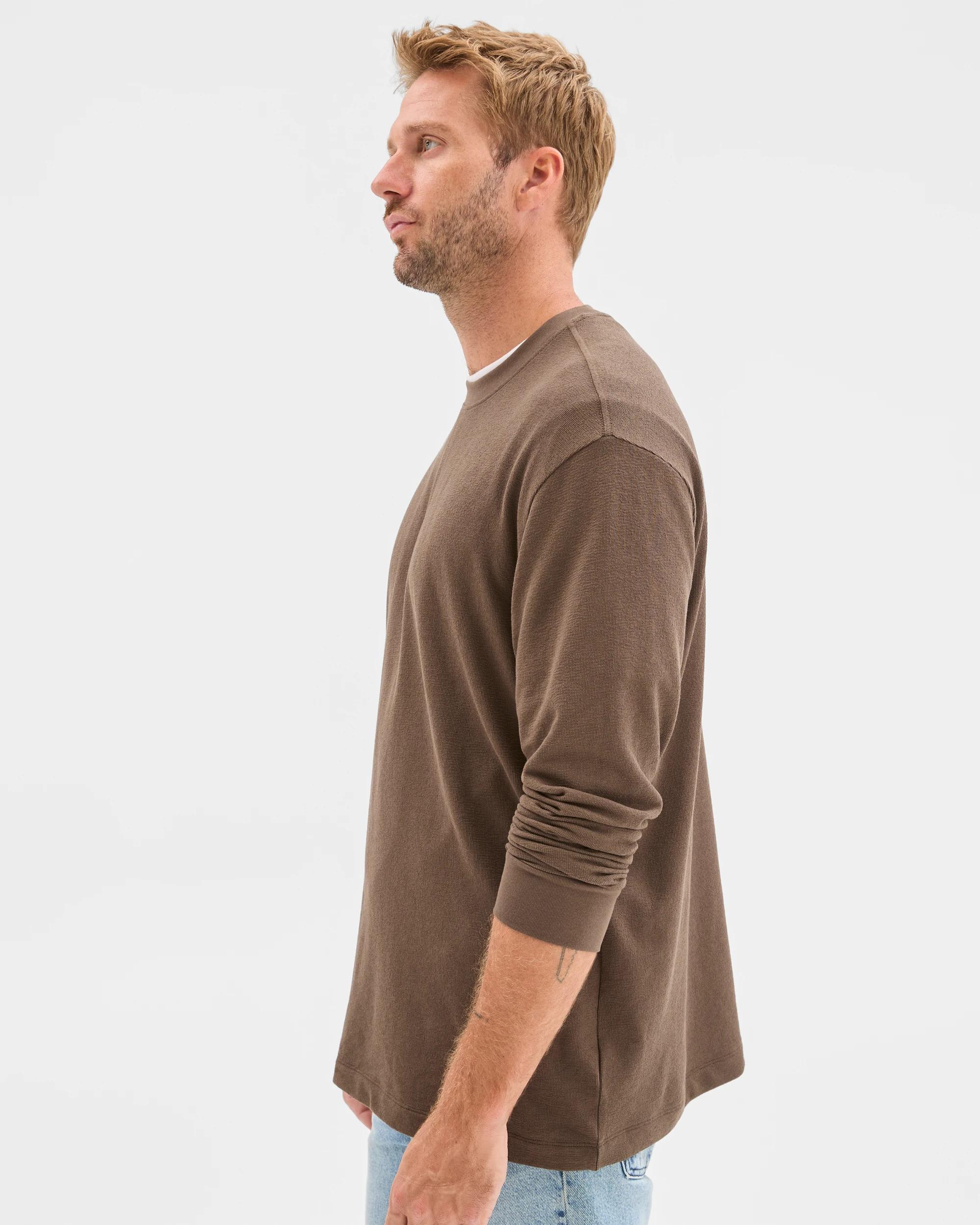5 Target Australian Cotton Blend Long Sleeve Textured T-Shirt DARK OLIVE, 5 of 7