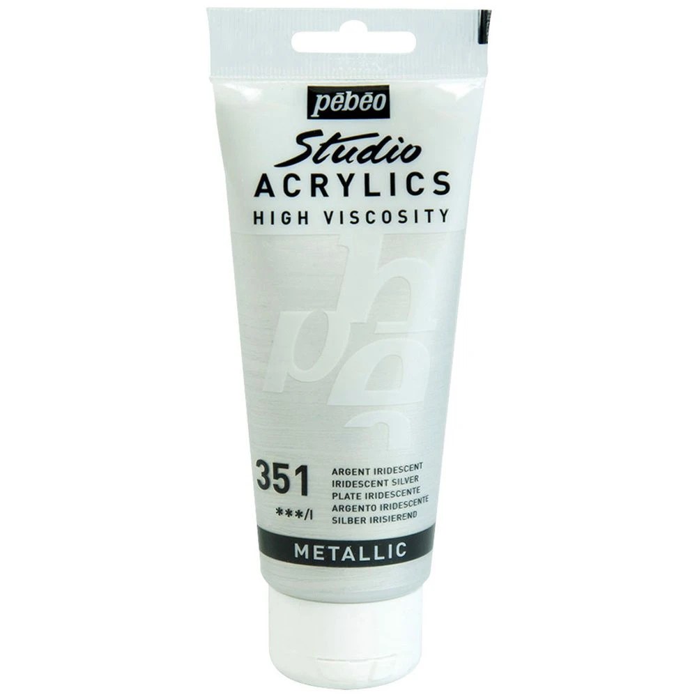 1 Pebeo Studio Acrylic Paint 100mL Silver, 1 of 1