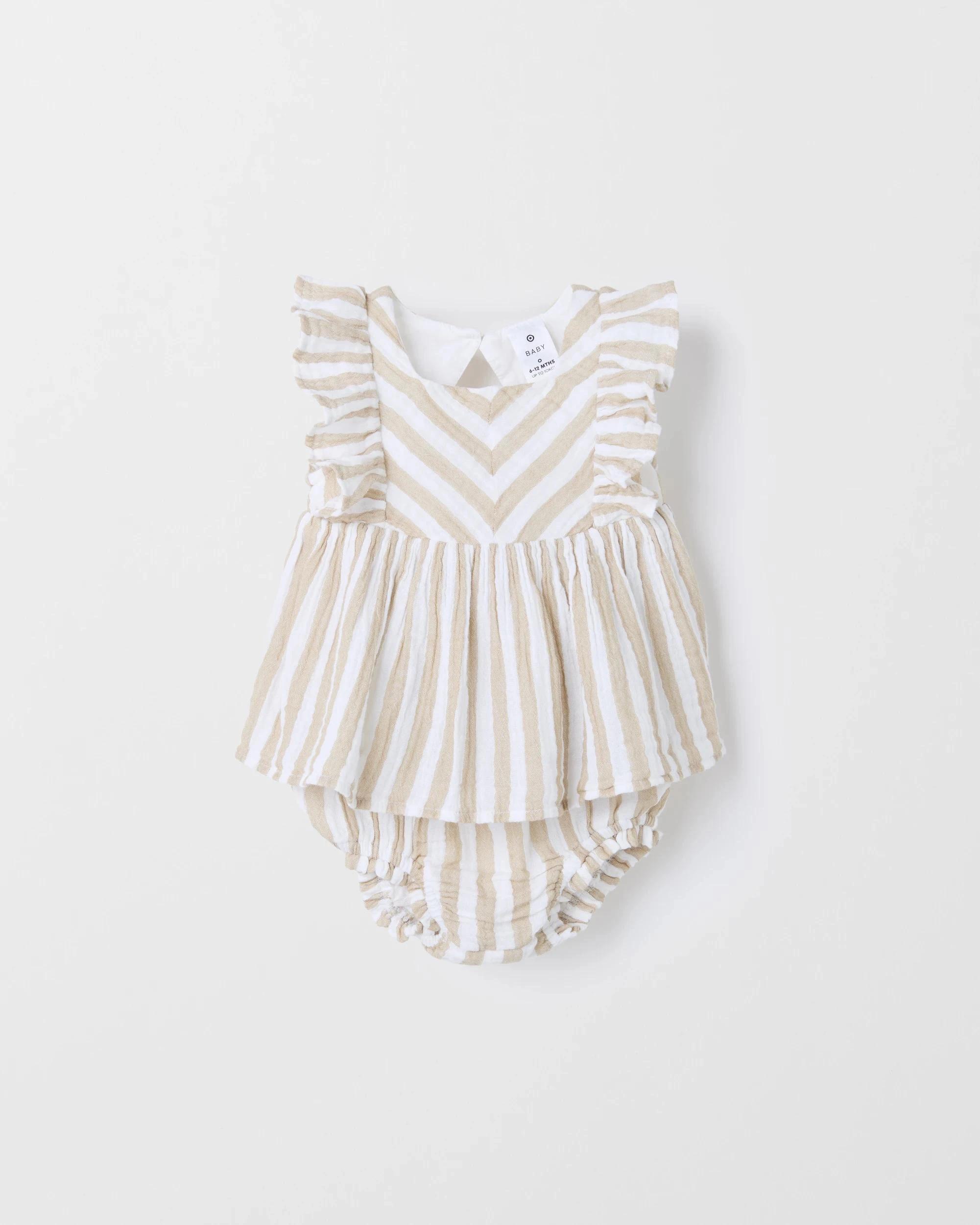 3 Target Baby Baby Double Cloth Ruffle Top and Bloomer Set 2 Piece STRIPE, 3 of 6