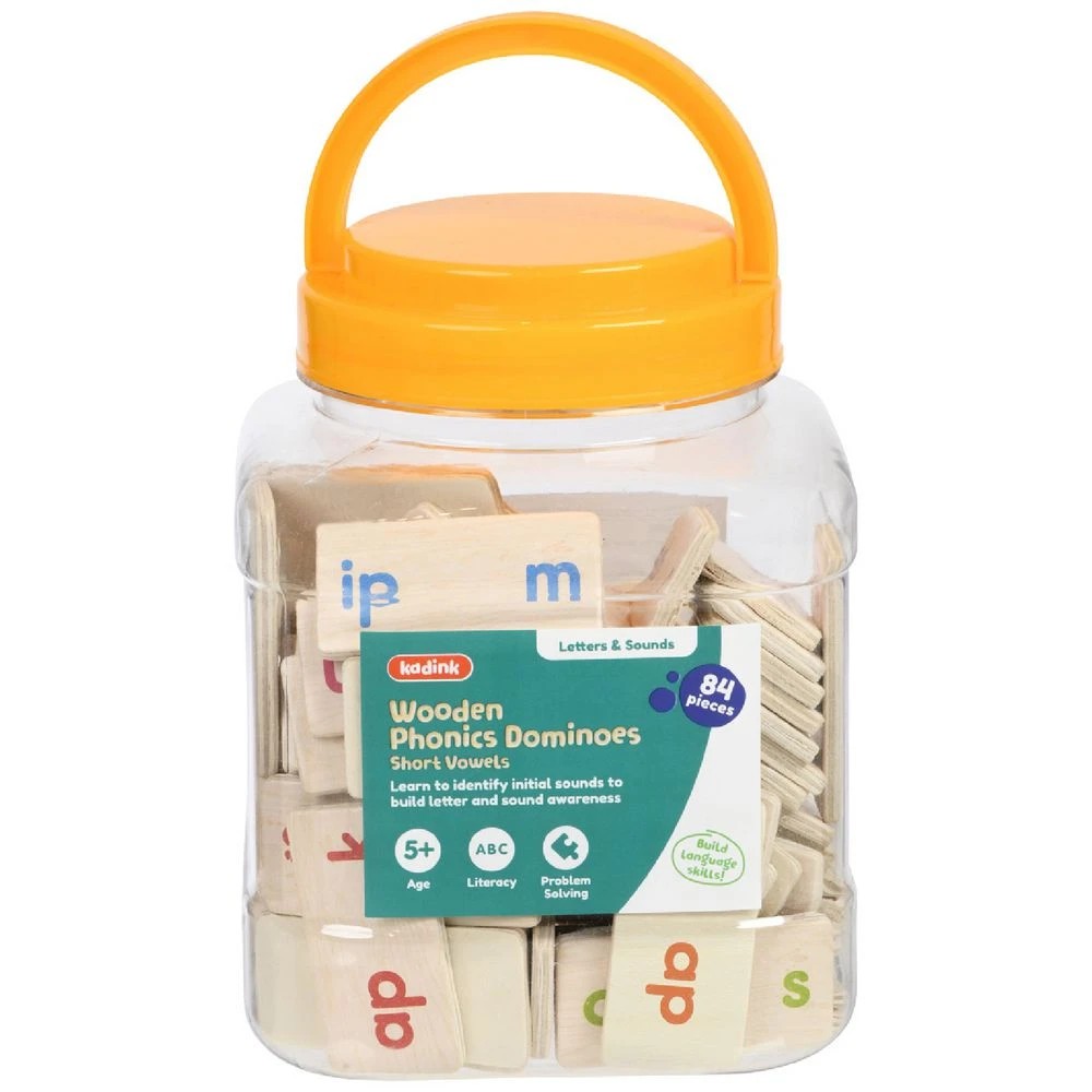 1 Kadink Wooden Phonics Dominoes Short Vowels 84 Pack, 1 of 4