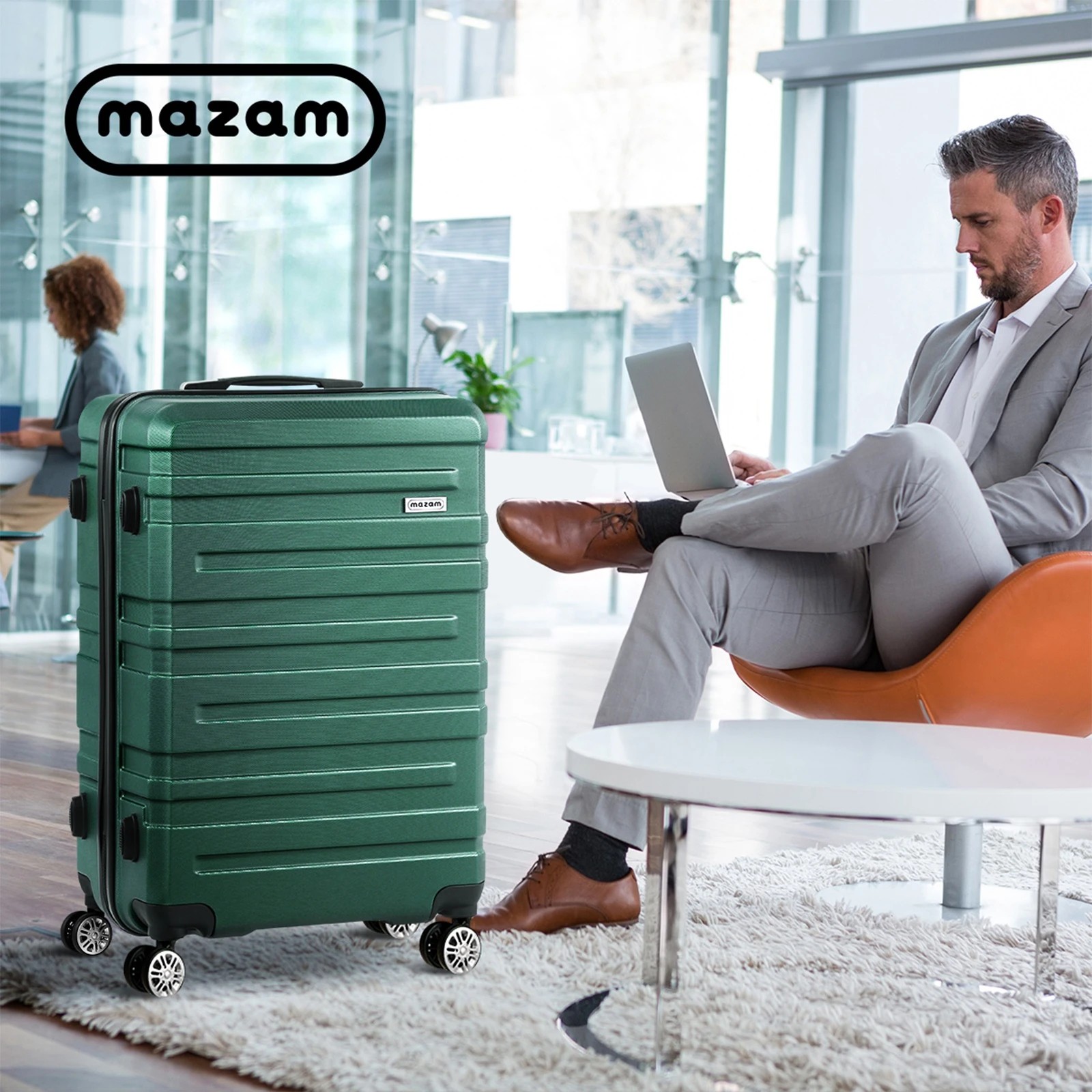9 Mazam 28" Luggage Suitcase Travel TSA Lock Storage Hard Shell Case - Green, 9 of 10