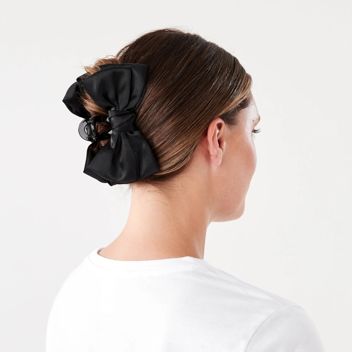 3 Black Fabric Bow Claw Hair Clip, 3 of 4