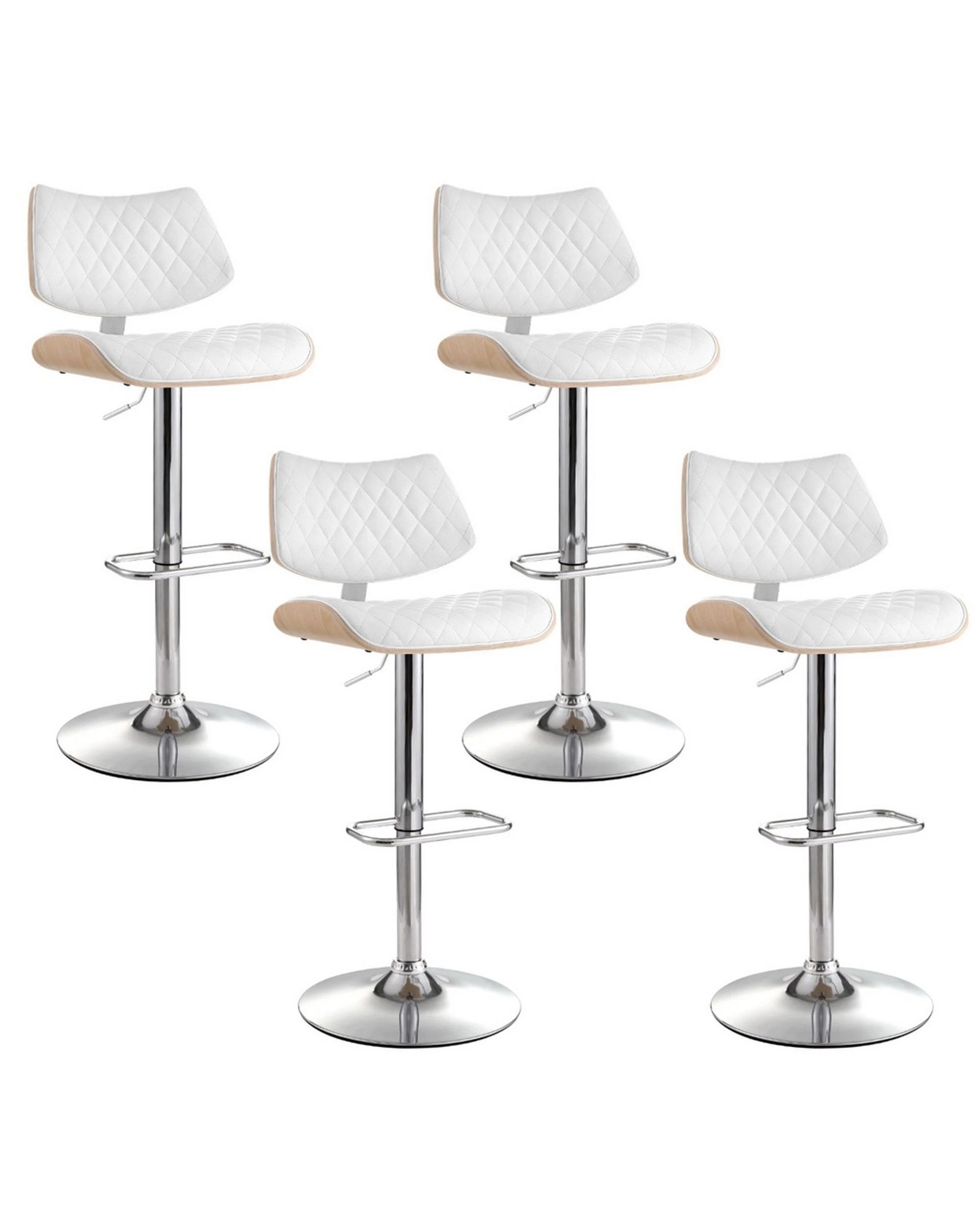 1 Artiss 4x Bar Stools Kitchen Dining Chairs Gas Lift Stool Wooden Leather
 - Black, 1 of 1