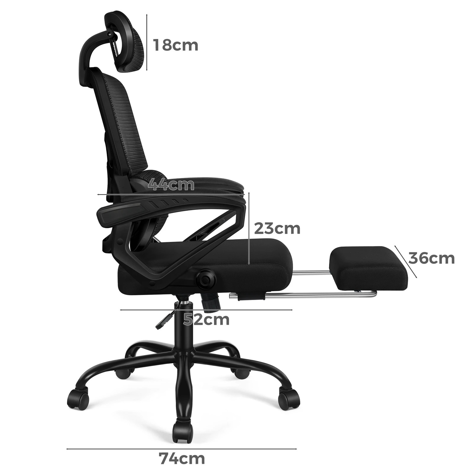 3 Alfordson Mesh Office Chair Racing Ergonomic Executive Computer Recliner Work - Black, 3 of 10