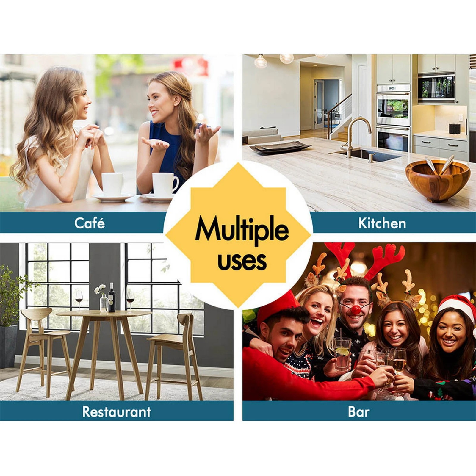 10 Alfordson 4x Kitchen Bar Stools Swivel Bar Stool Leather Chairs Willa - Grey, 10 of 10