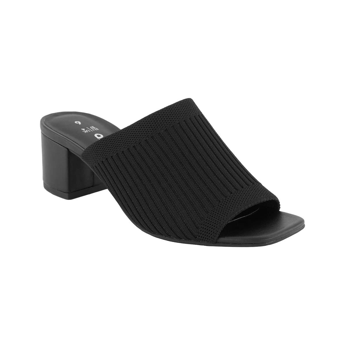 1 Casual Knit Square Toe Mules Black, 1 of 8