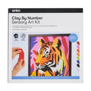 Clay by Numbers Sensory Art Kit - Tiger