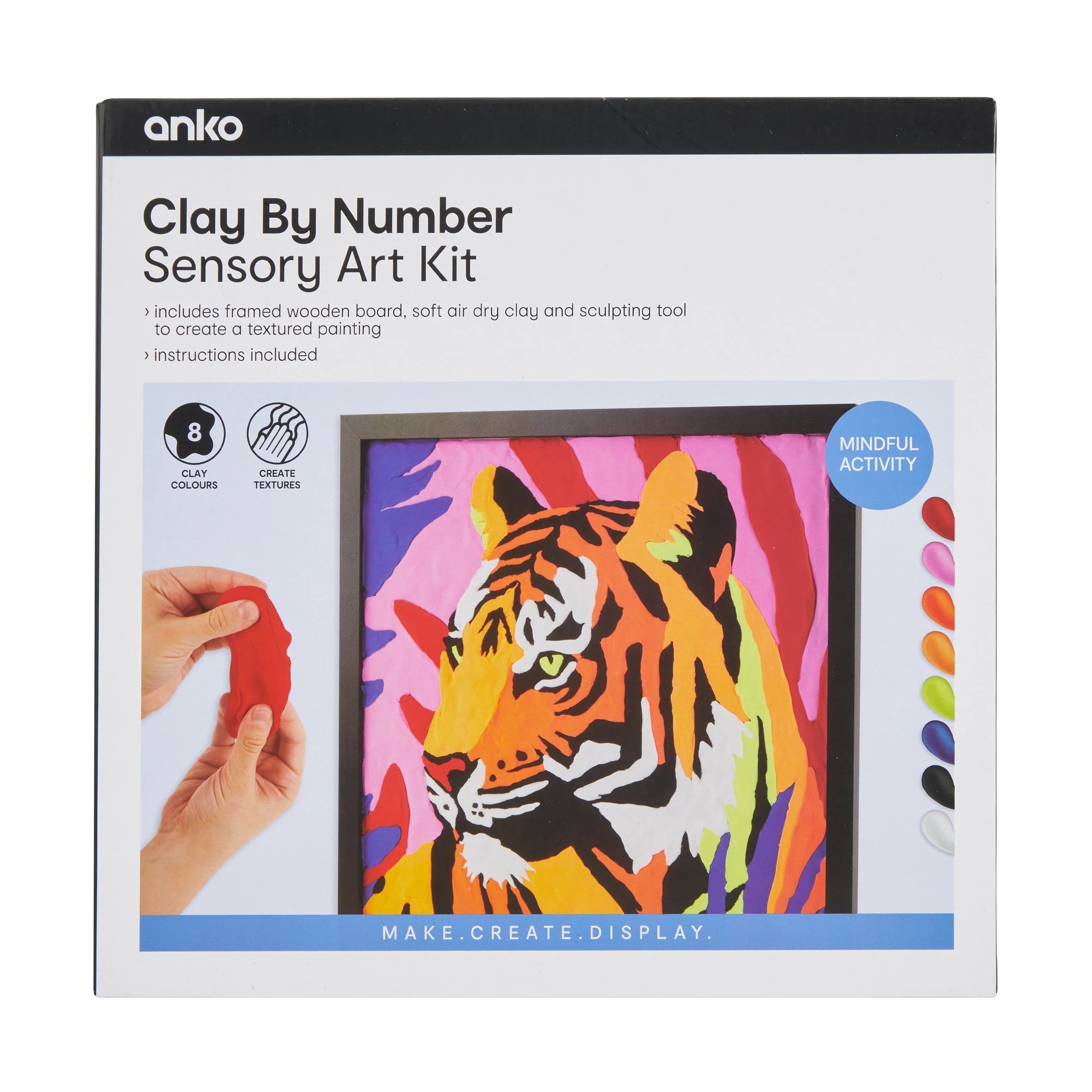 1 Clay by Numbers Sensory Art Kit - Tiger, 1 of 3