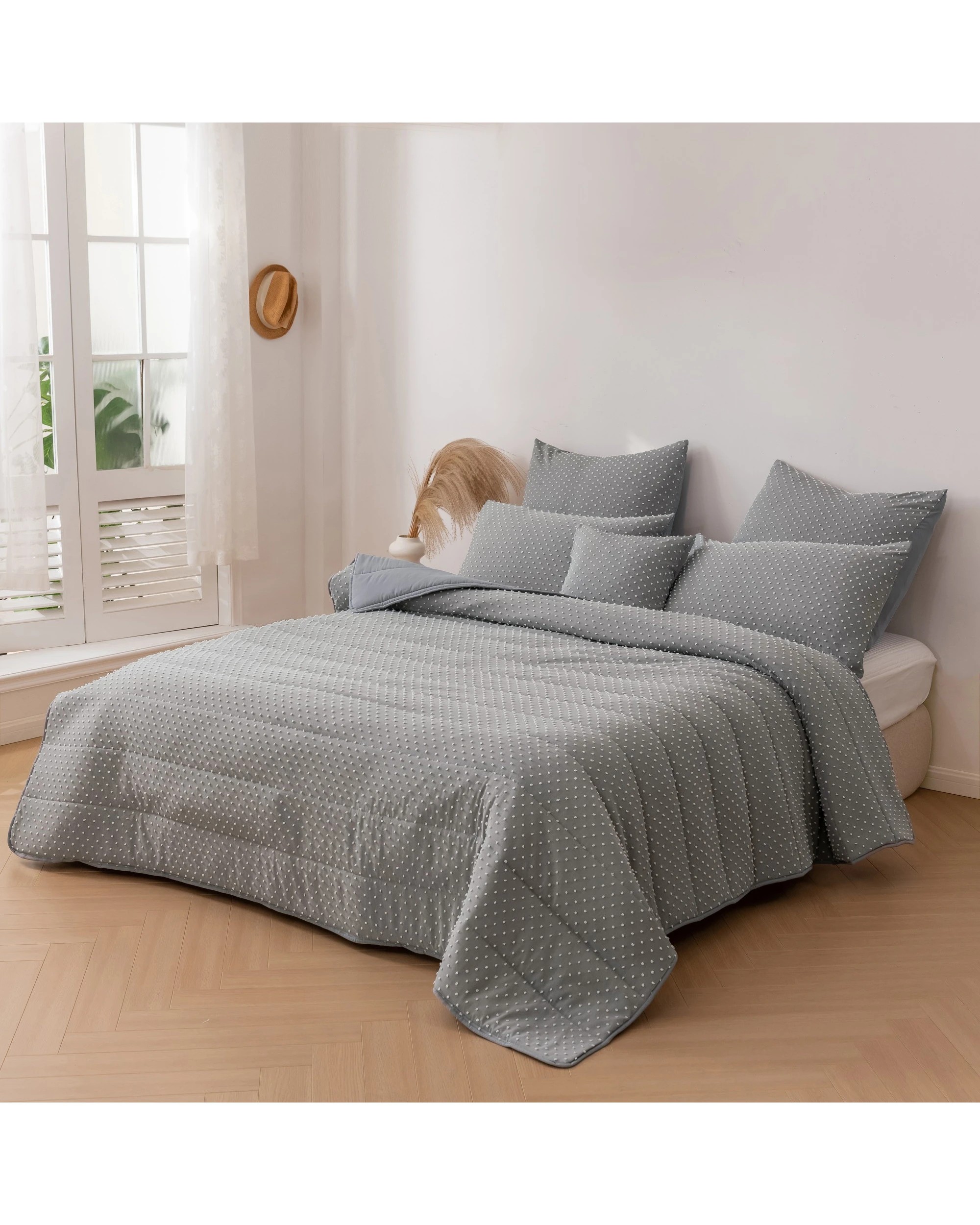 2 Dreamaker Finley Dot 6 Piece Comforter Set - Queen Bed - Black, 2 of 7
