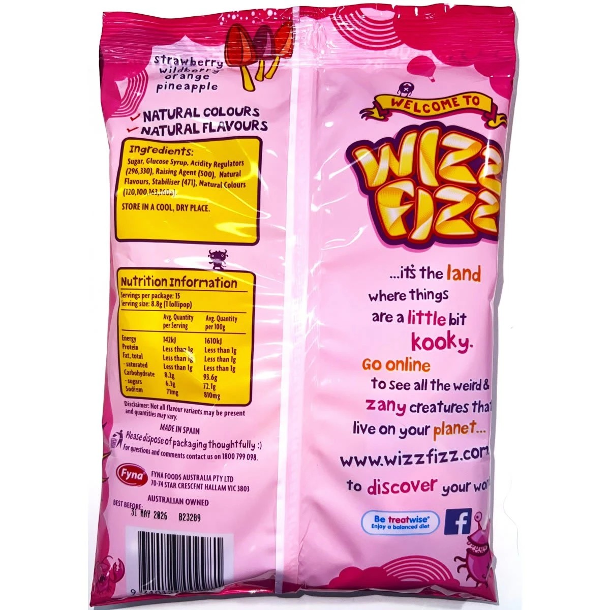2 15 Pack Wizz Fizz Fruity Pops 132g, 2 of 2