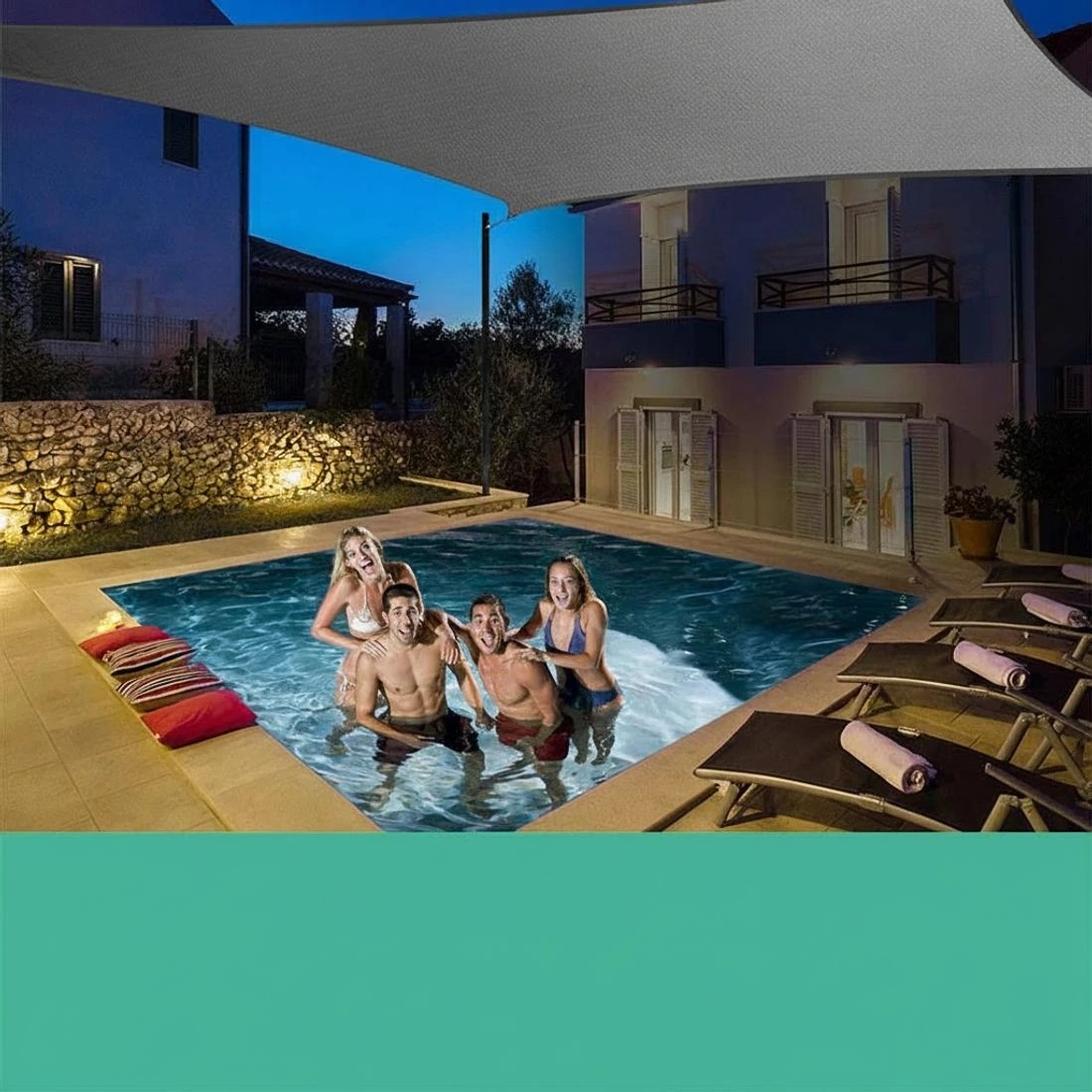 4 Instahut Shade Sail 4x6m Rectangle 280GSM 98%  Shade Cloth - Grey, 4 of 5