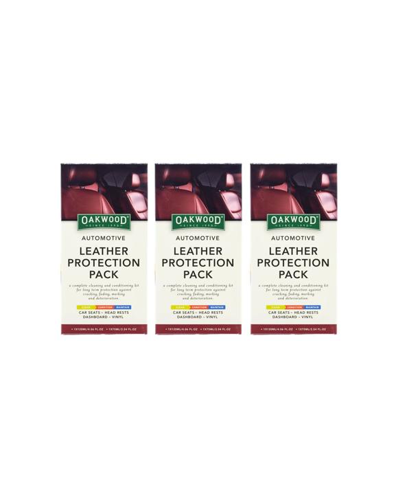 3x4pc Oakwood Automotive Leather Protection Pack Clean Condition Maintain - Multi
