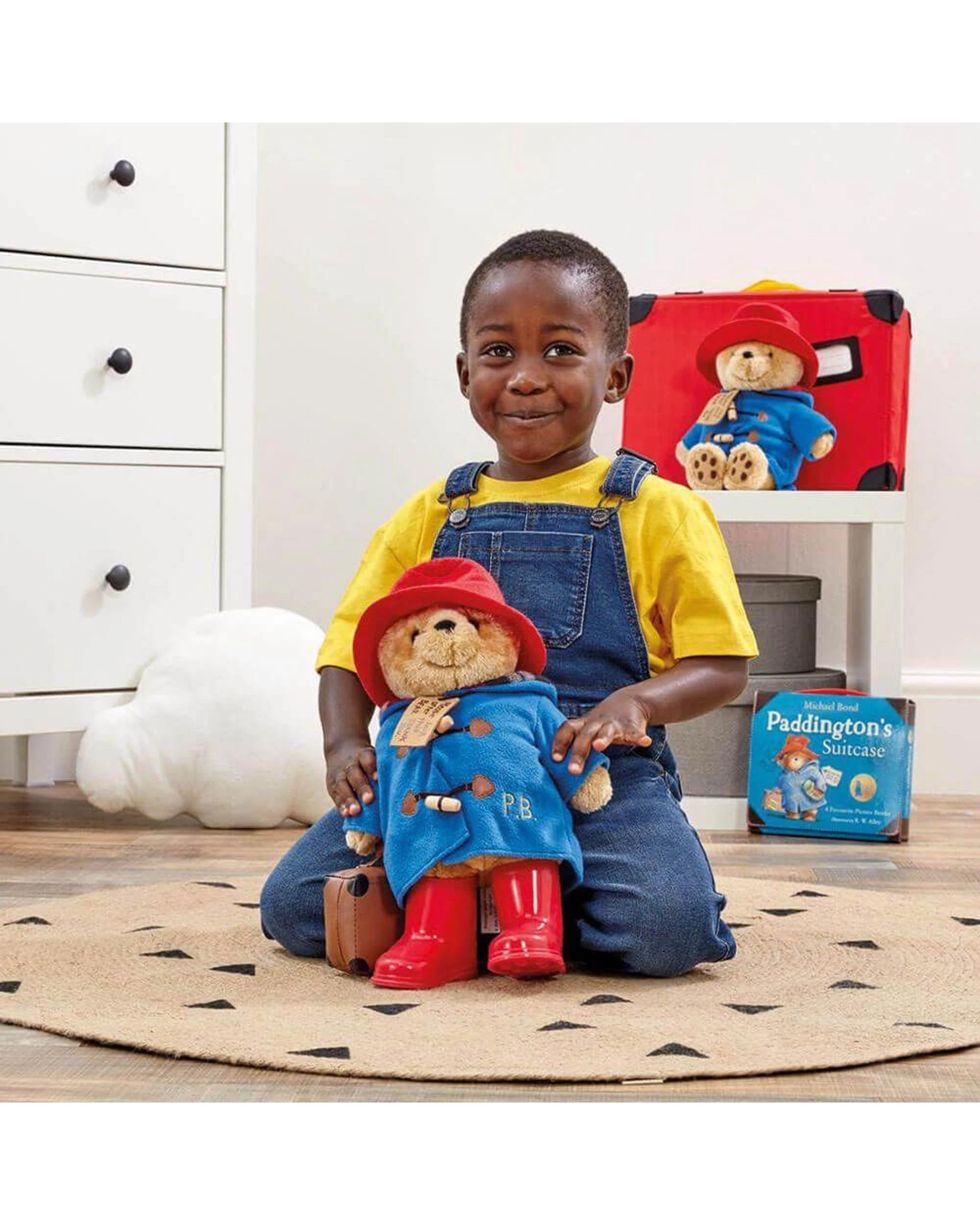 Paddington Bear with Boots, Embroidered Coat and Suitcase Large