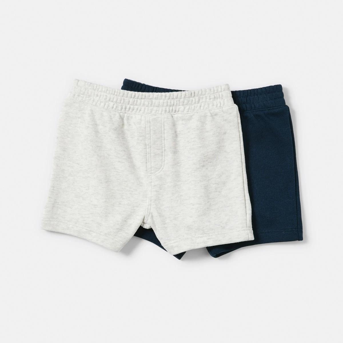 1 2 Pack Terry Shorts BLUE, WHITE MARLE, 1 of 6