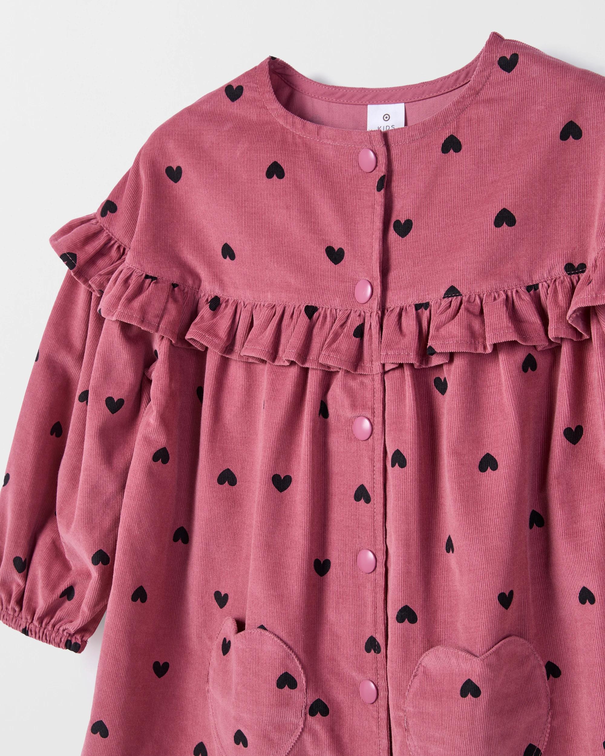 2 Target Kids Australian Cotton All Over Print Corduroy Dress PINK, 2 of 2