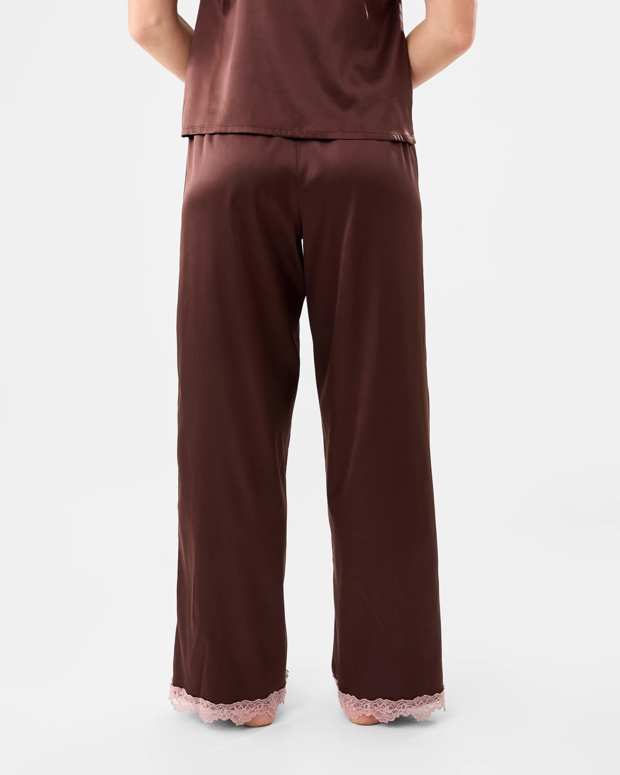 2 Satin Lace Pants Choc Chip, 2 of 3