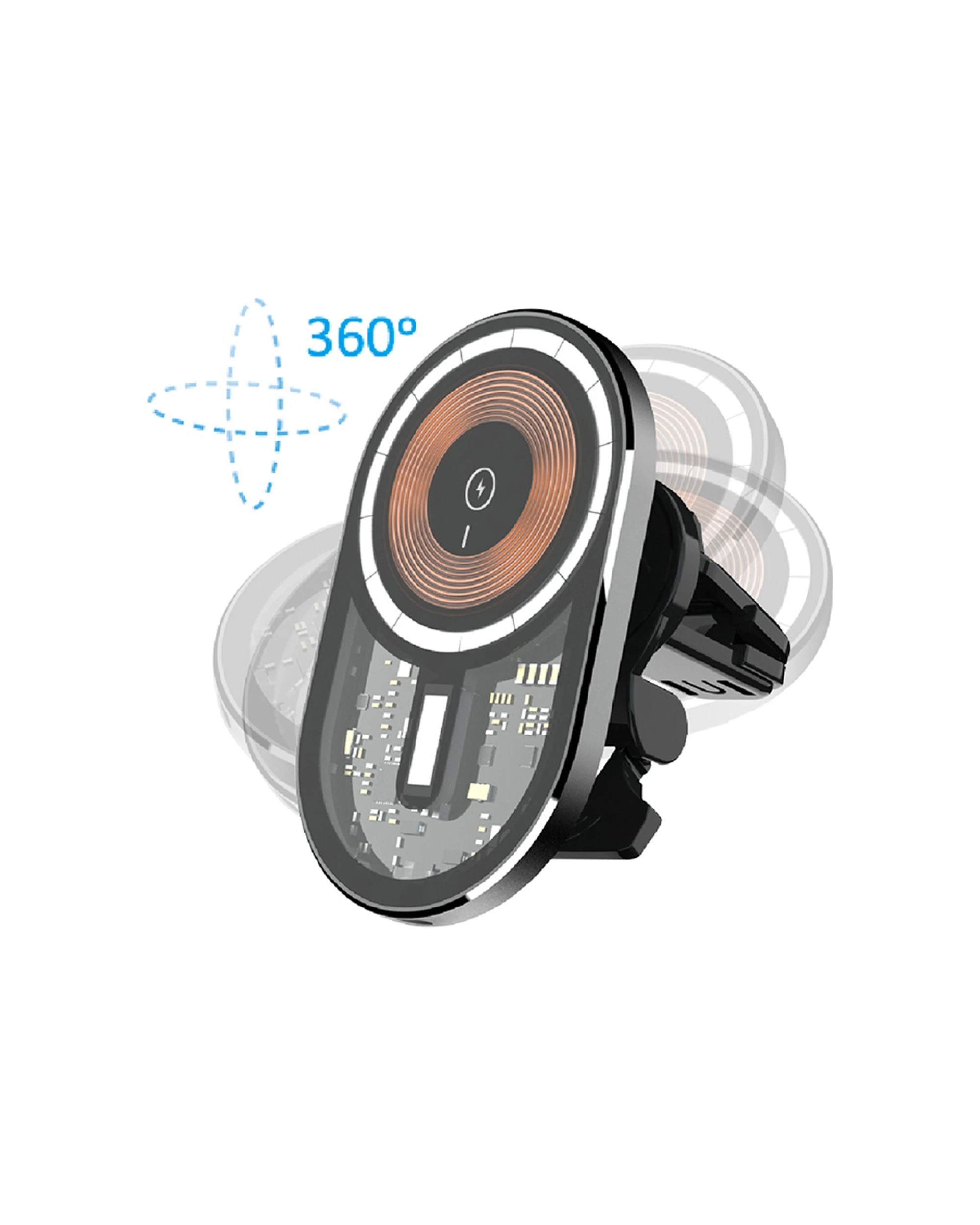 5 Sansai Magnetic Wireless Hands Free Car Phone Charger 15W For iPhone - Black, 5 of 5