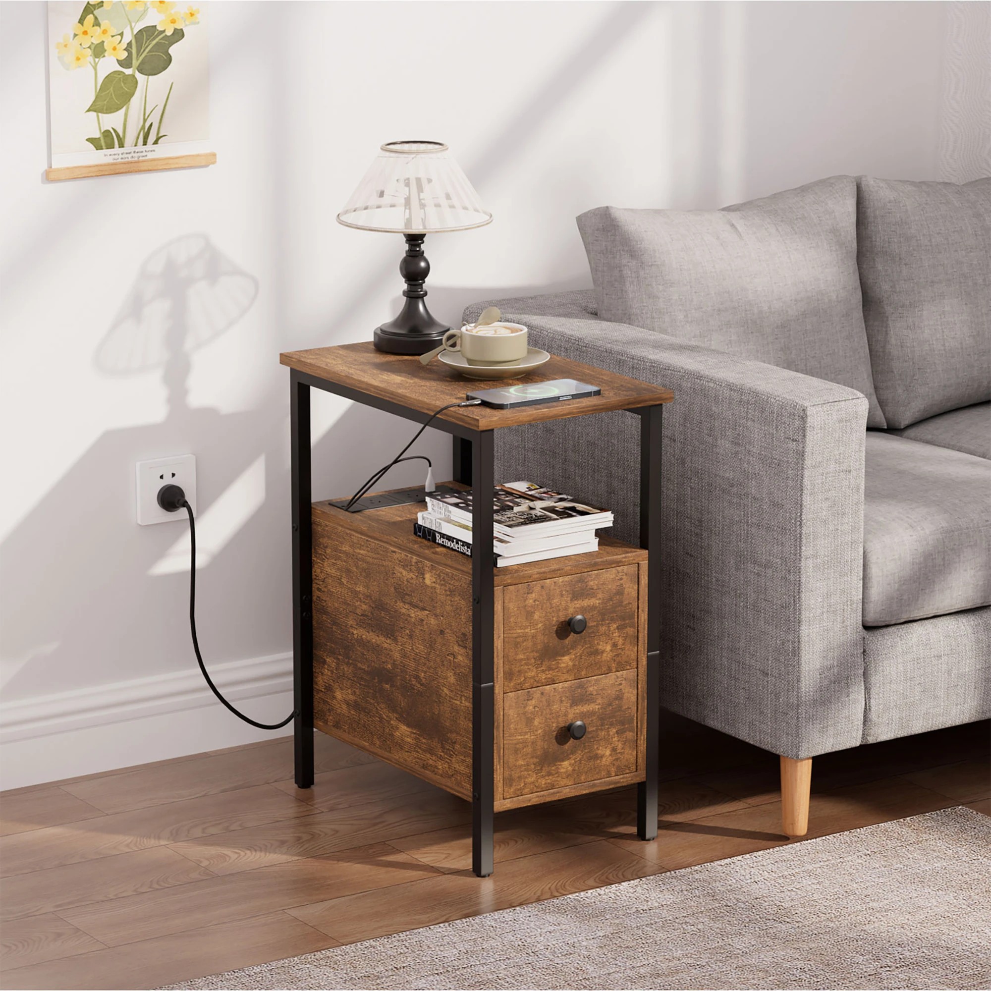 8 Levede Narrow Side Table - Brown, 8 of 9