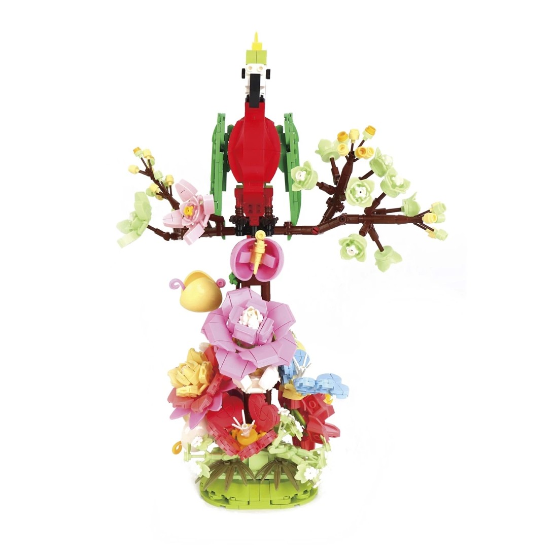 3 1164 Piece Mini Blocks Animal Series: Flower Parrot, 3 of 4