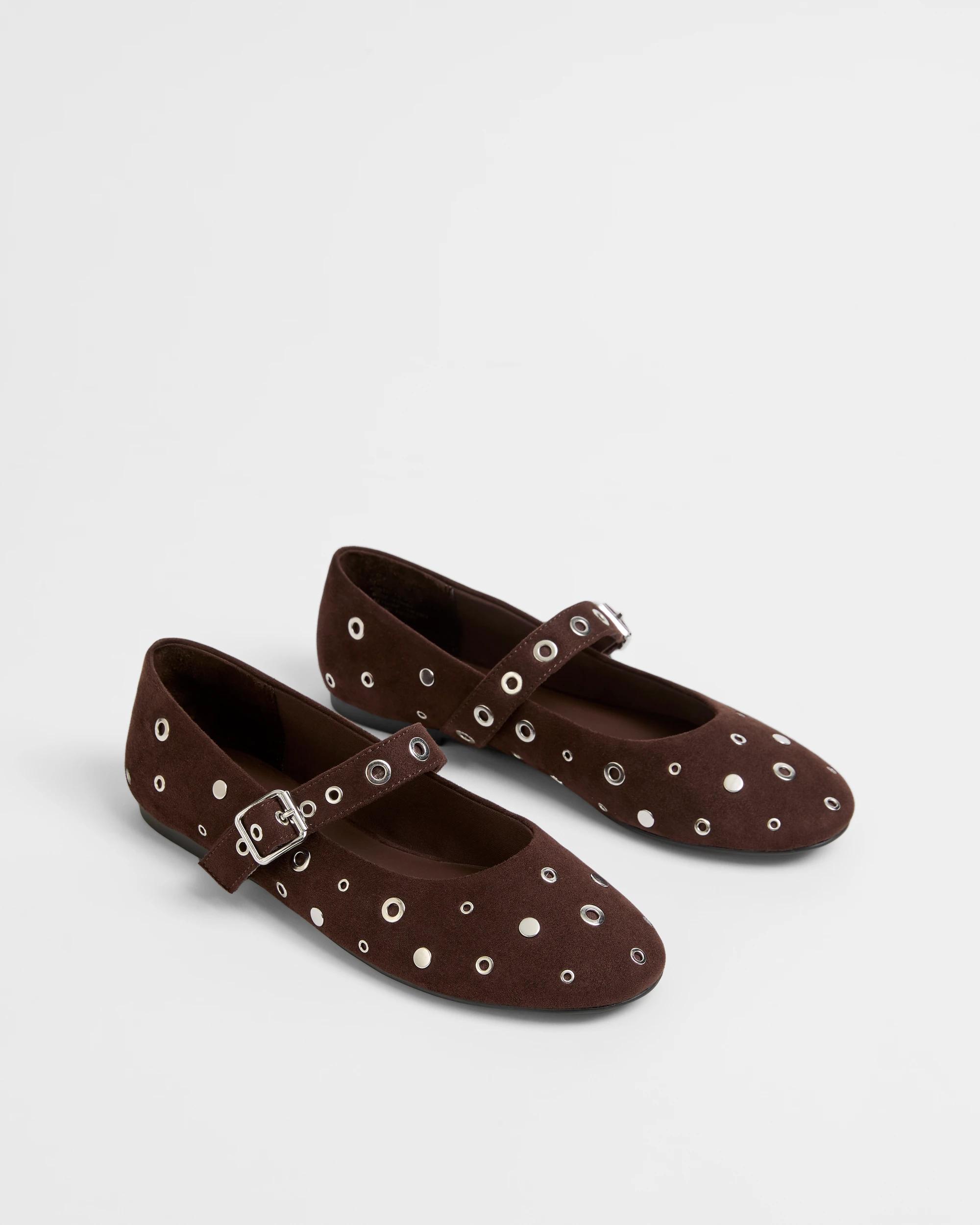 2 Target Woman Eyelet Ballet Flat - Ava CHOCOLATE, 2 of 3