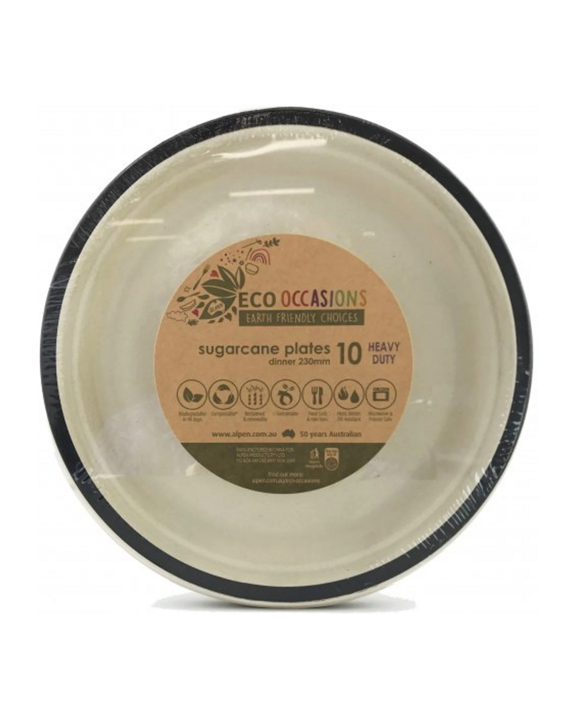2 alpen Black Rim Sugar Cane Small Plates Pack of 10 - Black, 2 of 3