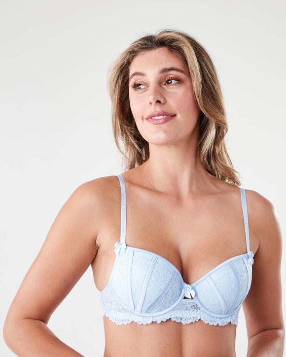 Co-ordinated Lace Satin Push Up Bra