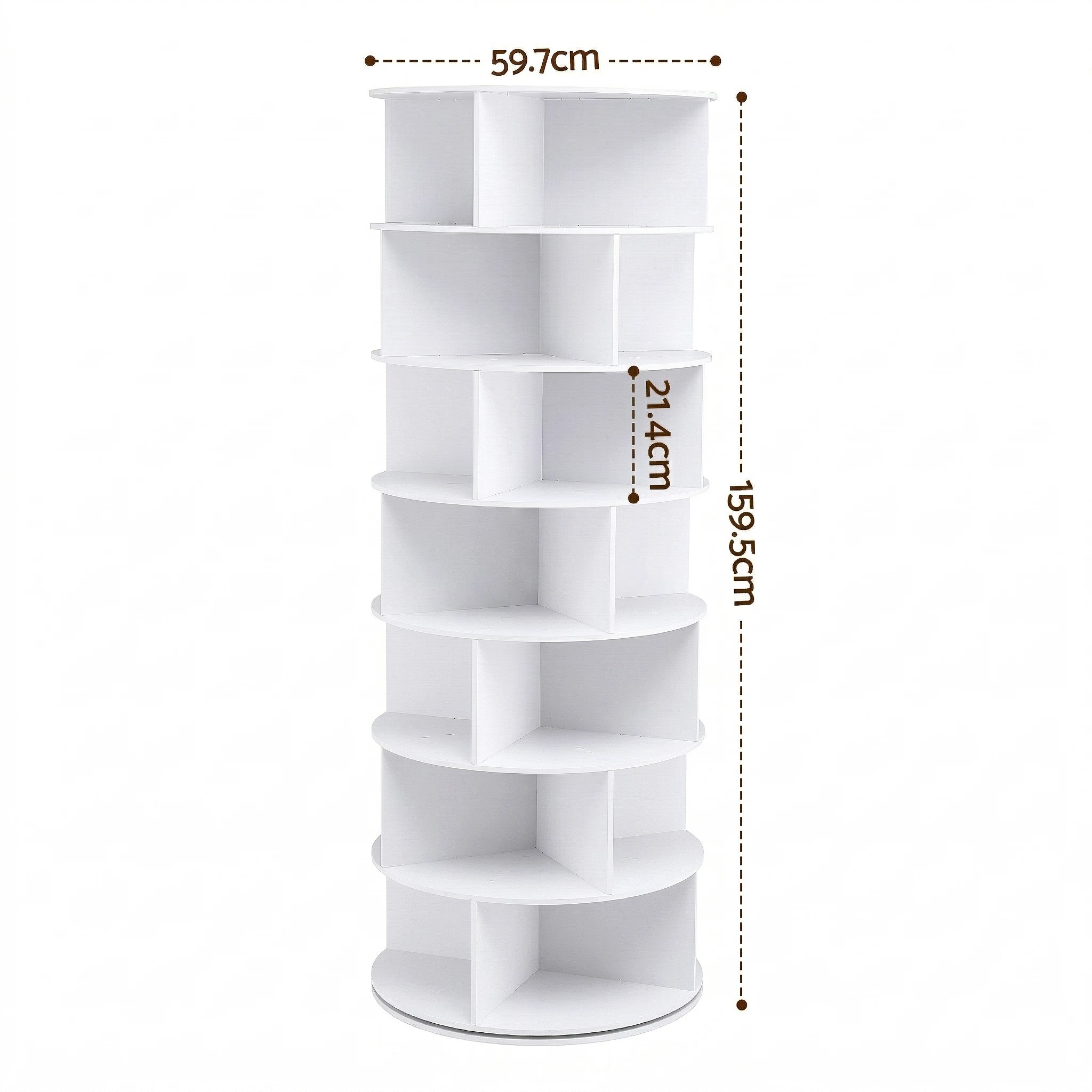 3 Artiss 7 Tier 360° Rotating Shoe Rack Storage Display Shelf - White, 3 of 8