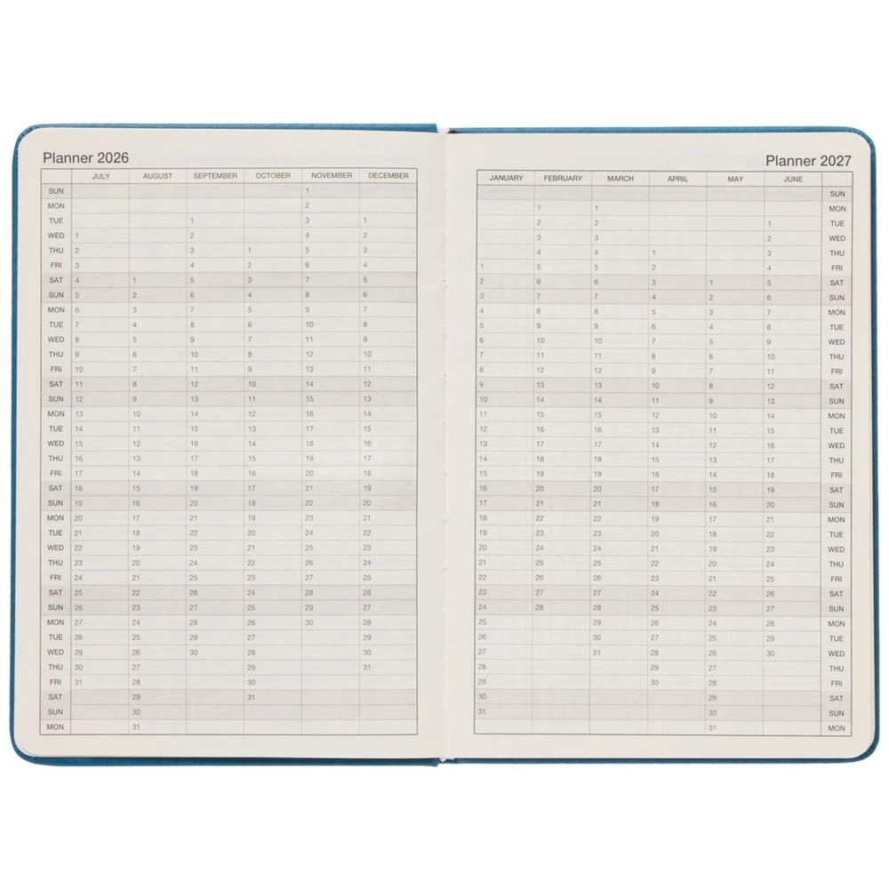 4 J.Burrows A5 Week to View PU FY26/27 Diary Blue, 4 of 6