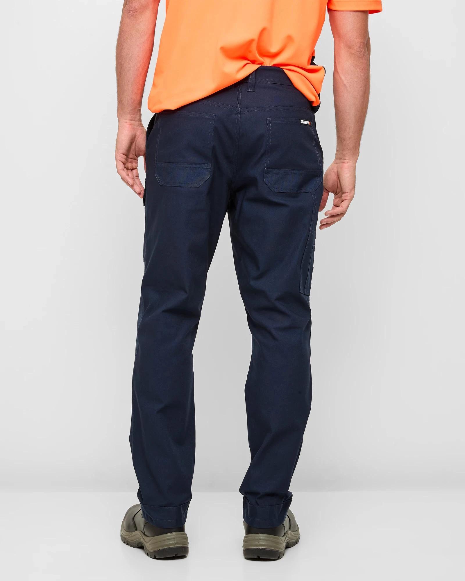 4 Australian Cotton Kneepad Work Performance Pants - Graphite NAVY BLUE, 4 of 5