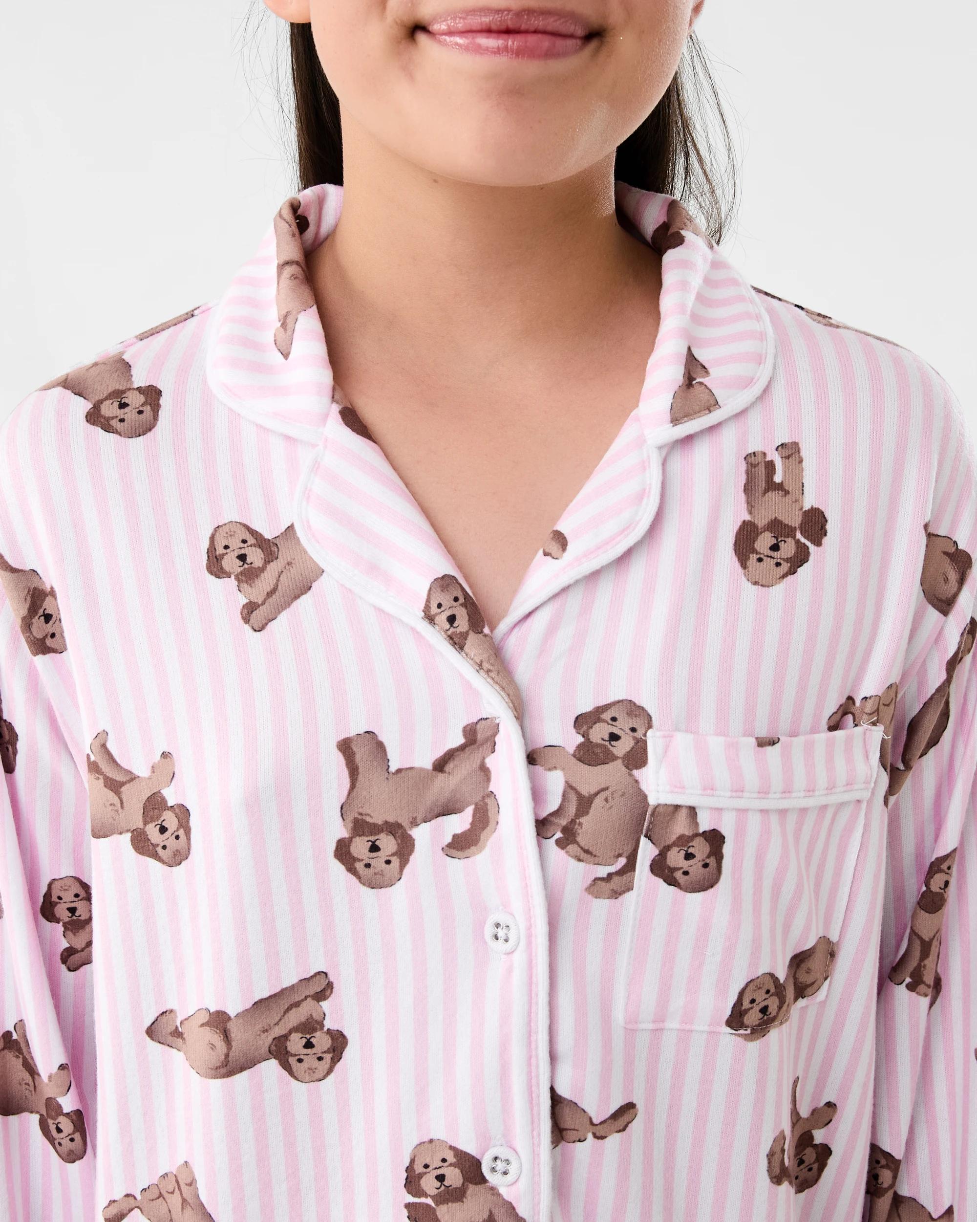 4 Hachi Button Down Pyjama Set Wht Pups, 4 of 8