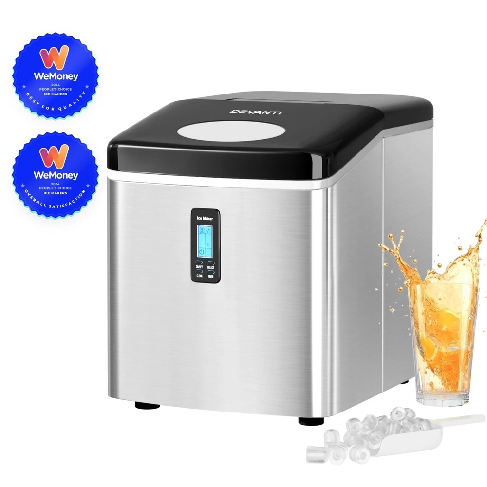 1 Devanti 15kg Ice Maker Machine - Silver, 1 of 8