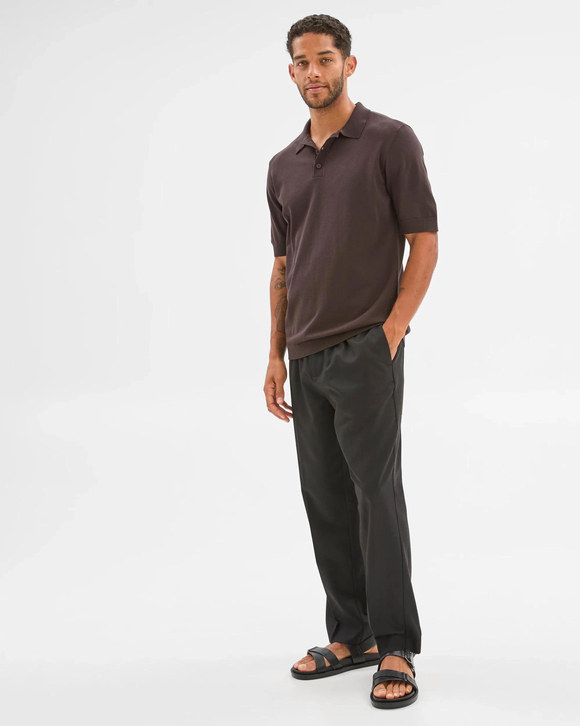 2 Preview Knit Polo Top CHOC TORTE, 2 of 7