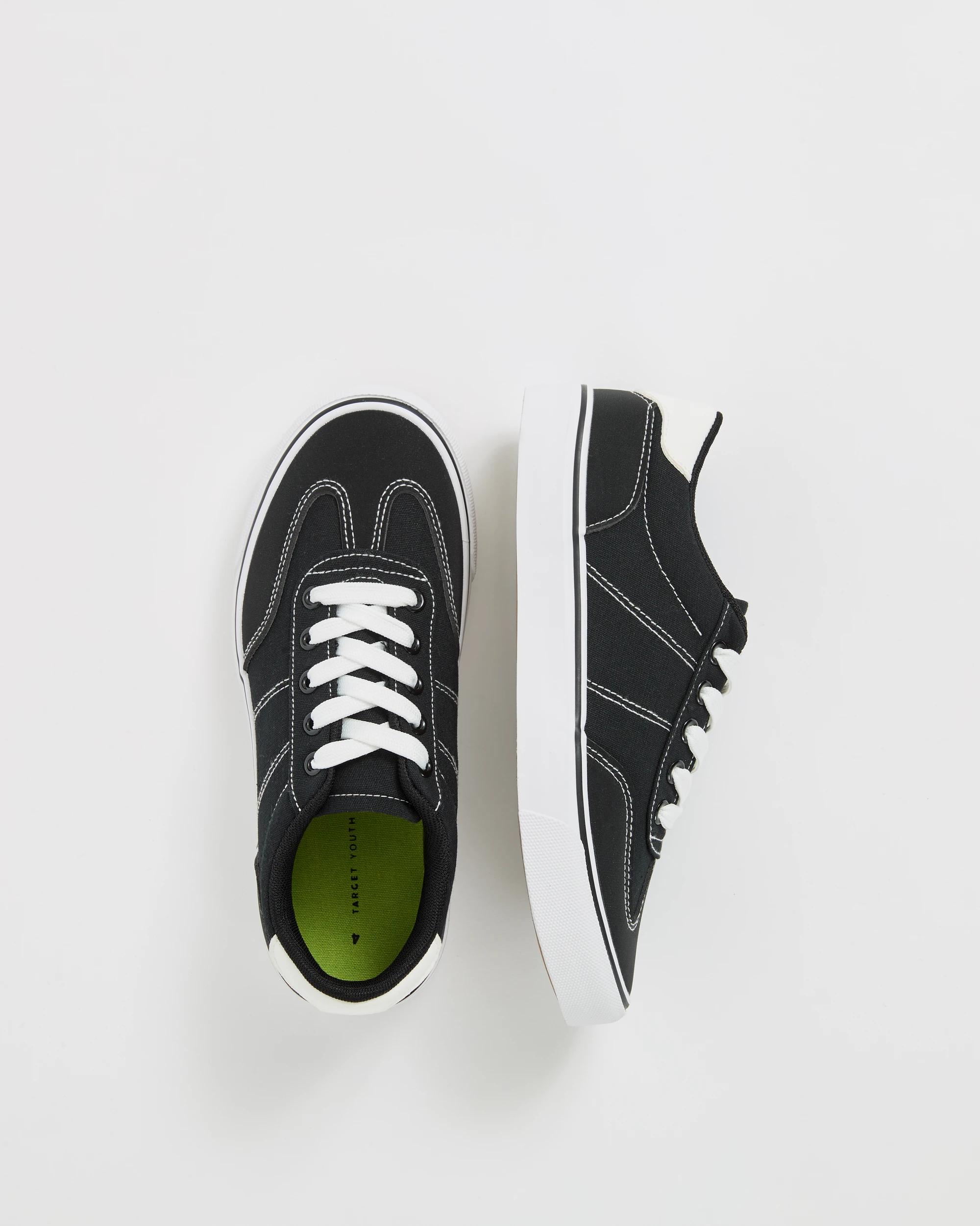 3 Target Youth Lace Up Skate Sneakers BLACK MONO, 3 of 3