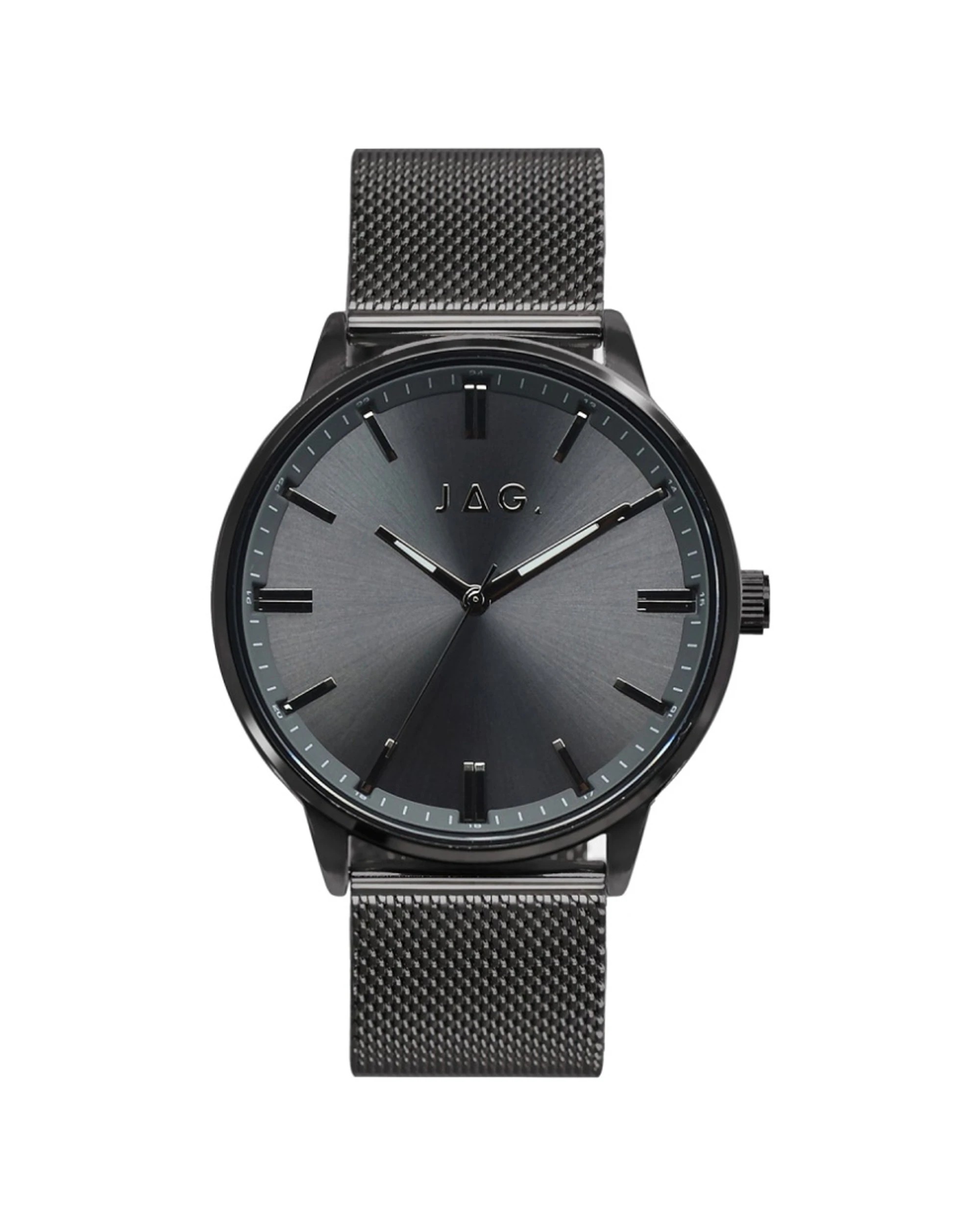 1 JAG Reglan Men's Dark Grey Dial Watch 45mm Black Stainless Steel Band 5 ATM, 1 of 2