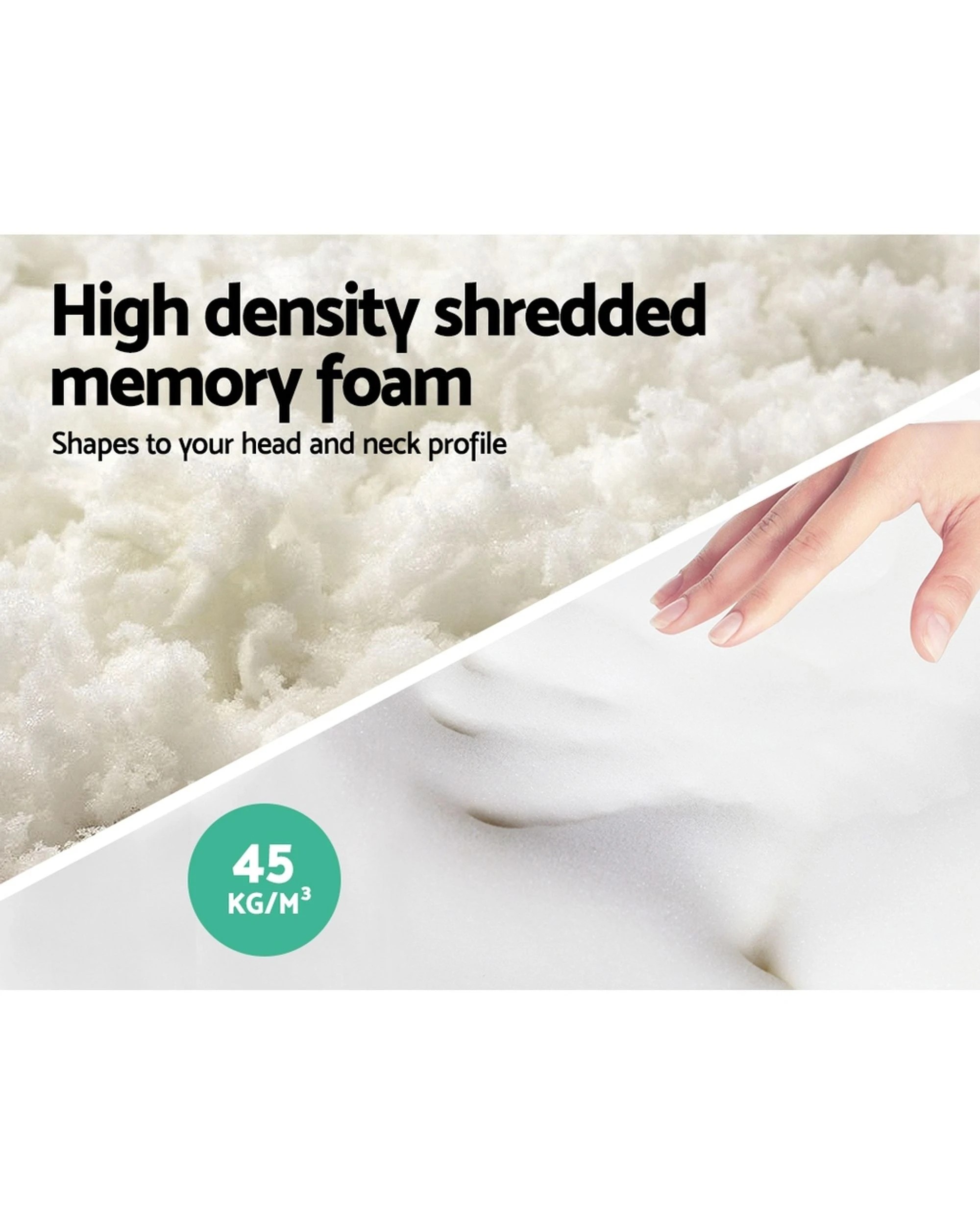 3 Giselle Bedding Memory Foam Pillow 19cm Thick Twin Pack - White, 3 of 5