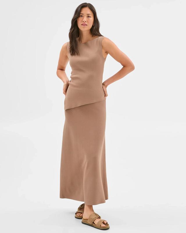 Crepe Knit Midi Skirt - Pre