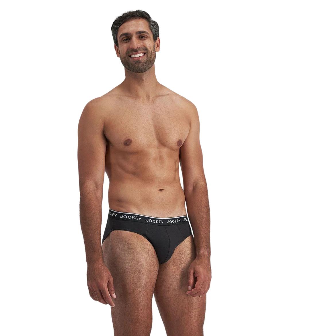 6 Jockey 16 Pack Elastic Cotton Brief Underwear BLACK/GREY, 6 of 9